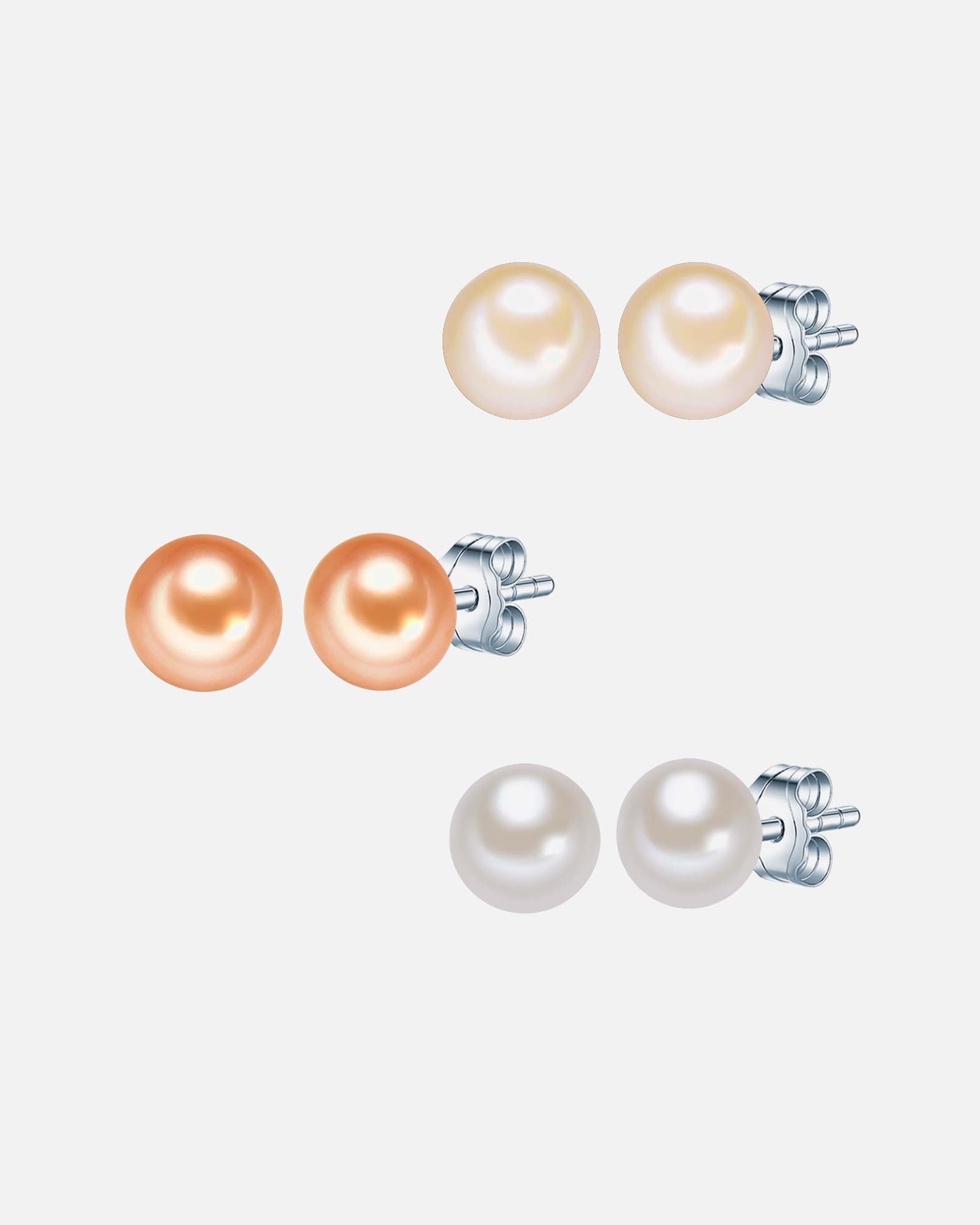 Boucle d'oreilles for FemmePuce d'oreille en perle Perle de culture d'eau douce Perle de culture d'eau douce en Abricot6,5 mm