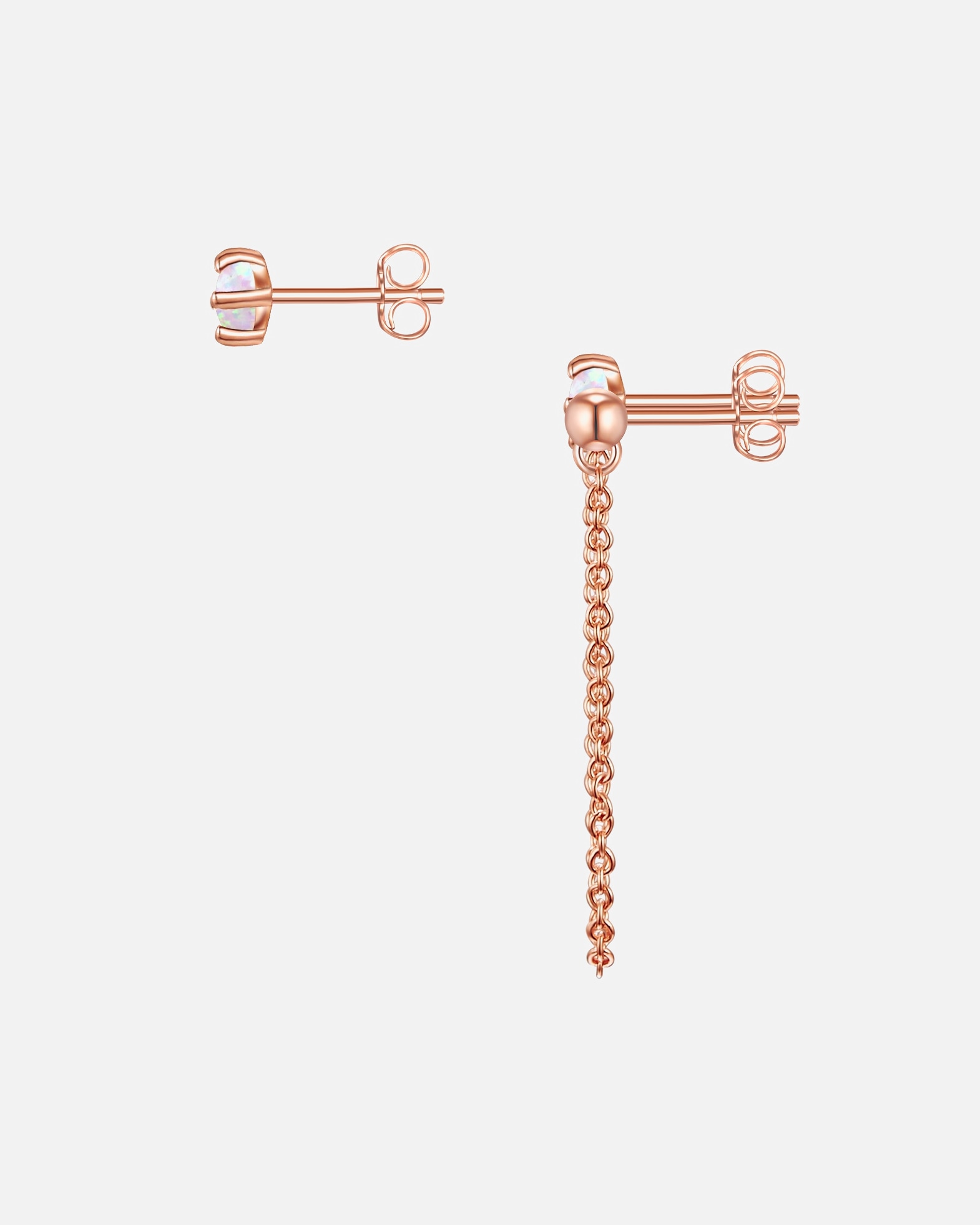 Boucle d'oreilles for FemmeGlanzstücke MünchenPuces d'oreilles en argent Argent sterling Opale (synth.) en Or rose35,6 mm