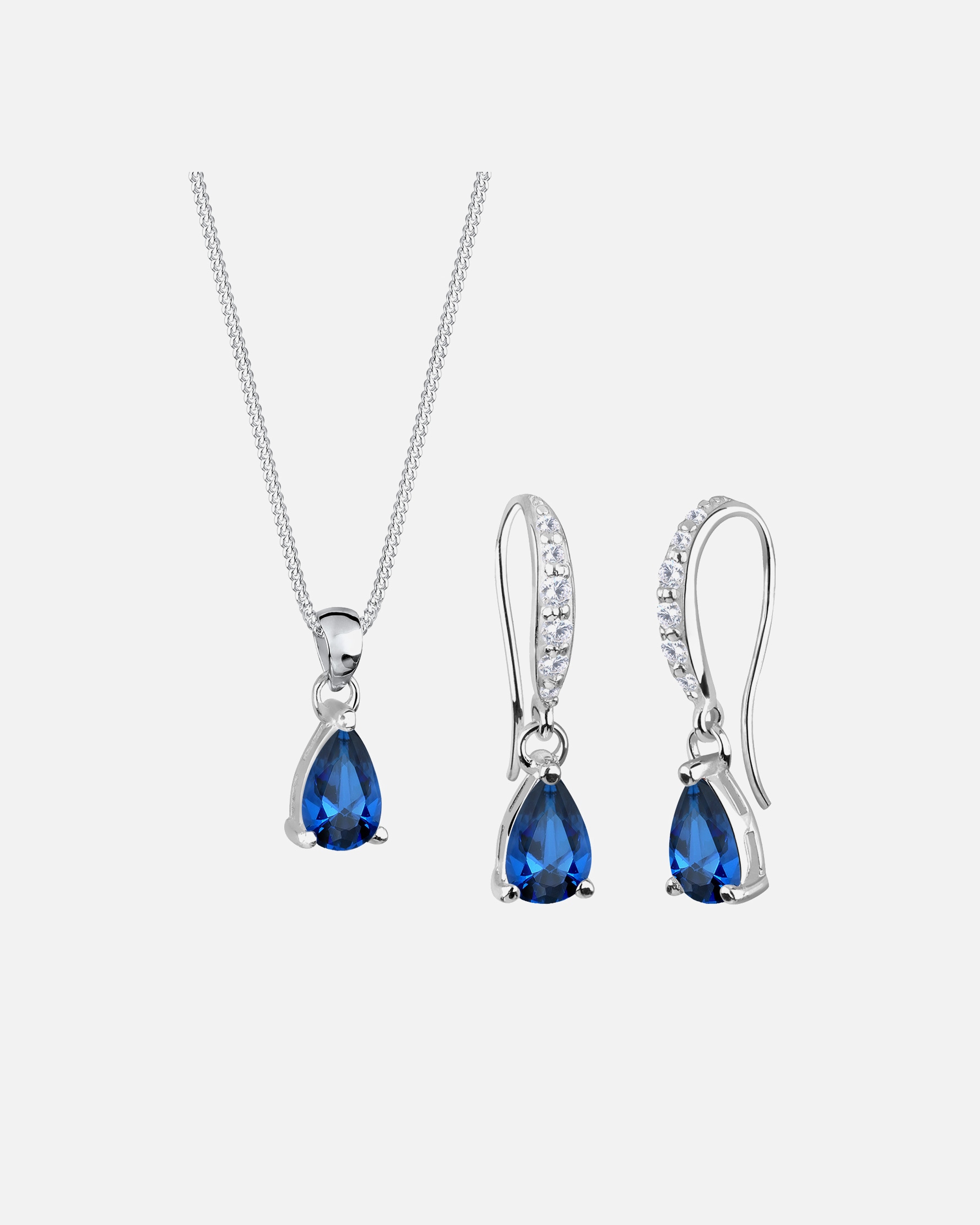 Parure de bijoux for FemmeElliFemmes Goutte Set synthétique saphir zirconium en argent sterling 92545 cm