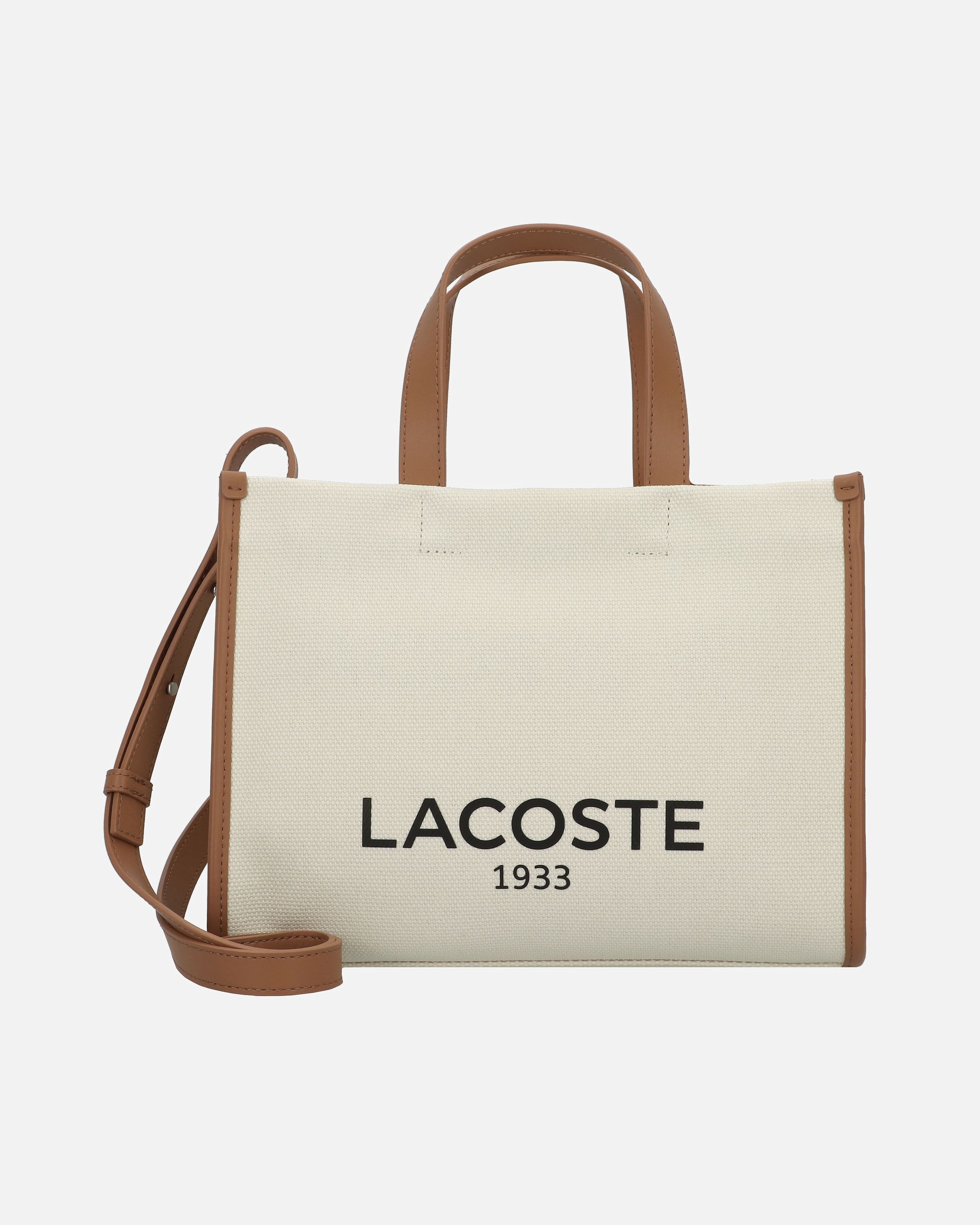Tasche für Weiblich Lacoste Heritage Canvas Henkeltasche natural tan