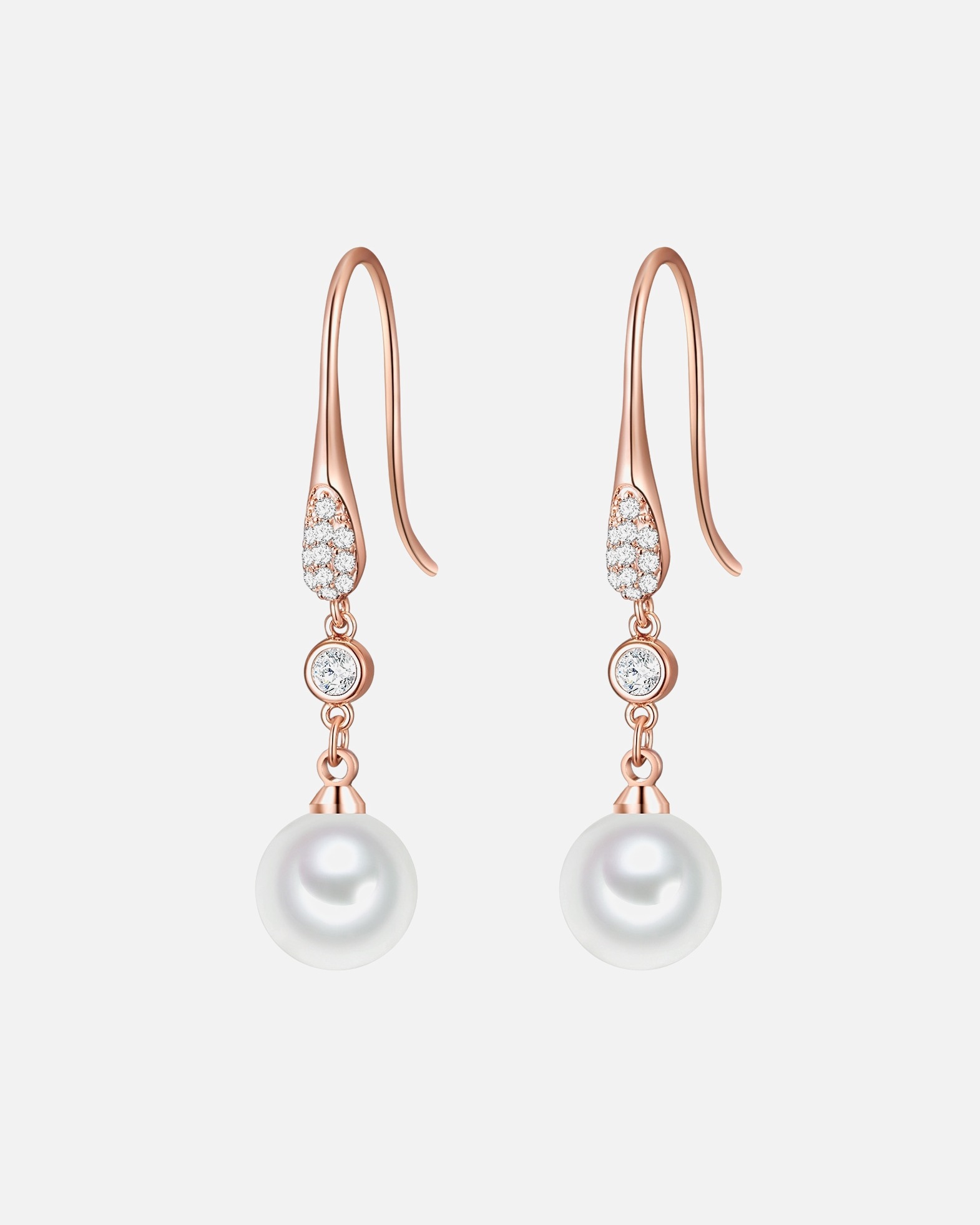 Boucle d'oreilles for FemmeBoucles d'oreille en perle Laiton Verre Perles organiques en Or rose43,6 mm