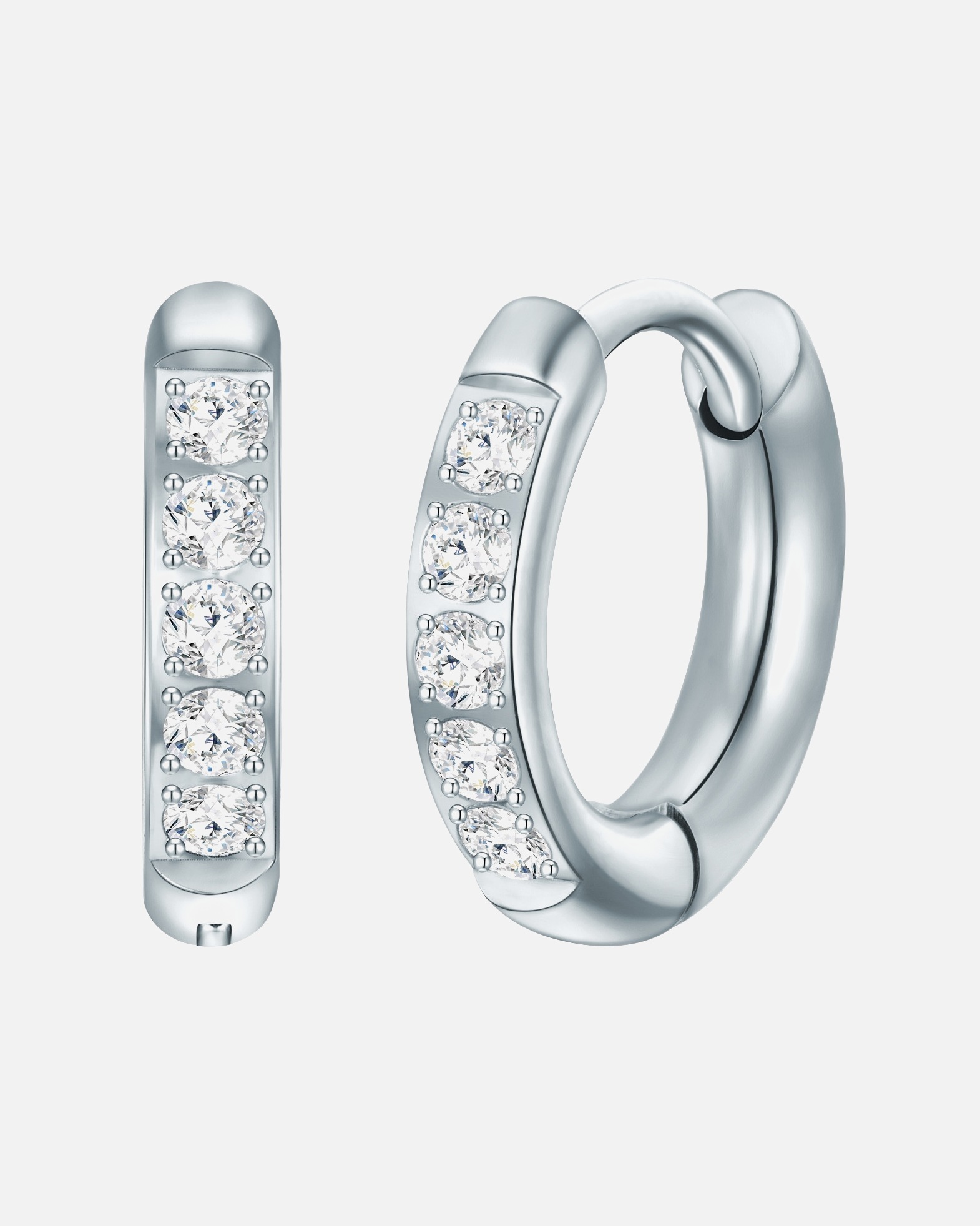 Créoles for FemmeBoucles d´oreilles Acier inoxydable Oxyde de zirconium (CZ) en Argent11,8 mm