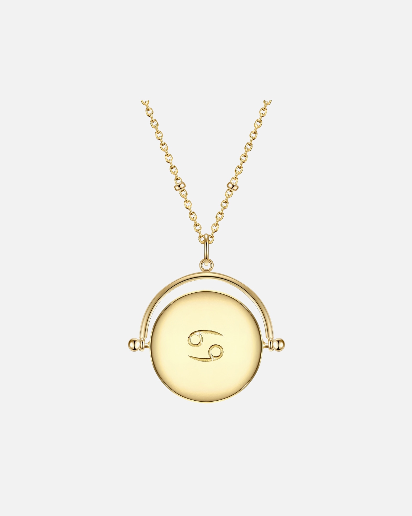 Halskette für Weiblich Glanzstücke München Halskette Sternzeichen Krebs Sterling Silber Zirkonia in Gelbgold 50,0 cm Basiskette + 5,0 cm Verlängerung