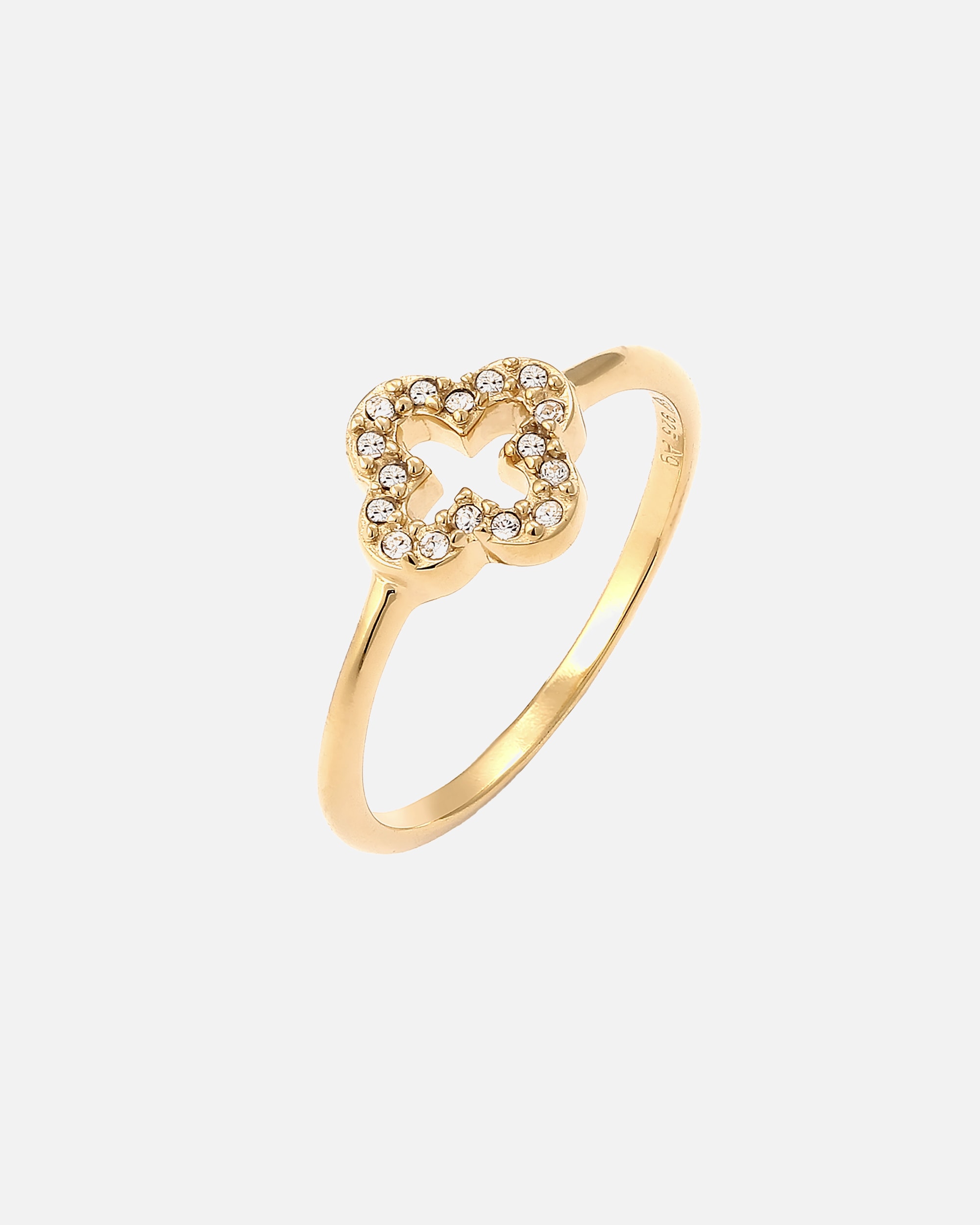 Bague for FemmeElliBague avec Pierres Femmes Cristaux de Verre Trèfle Taille Xilion Blanc Argent Sterling 92558