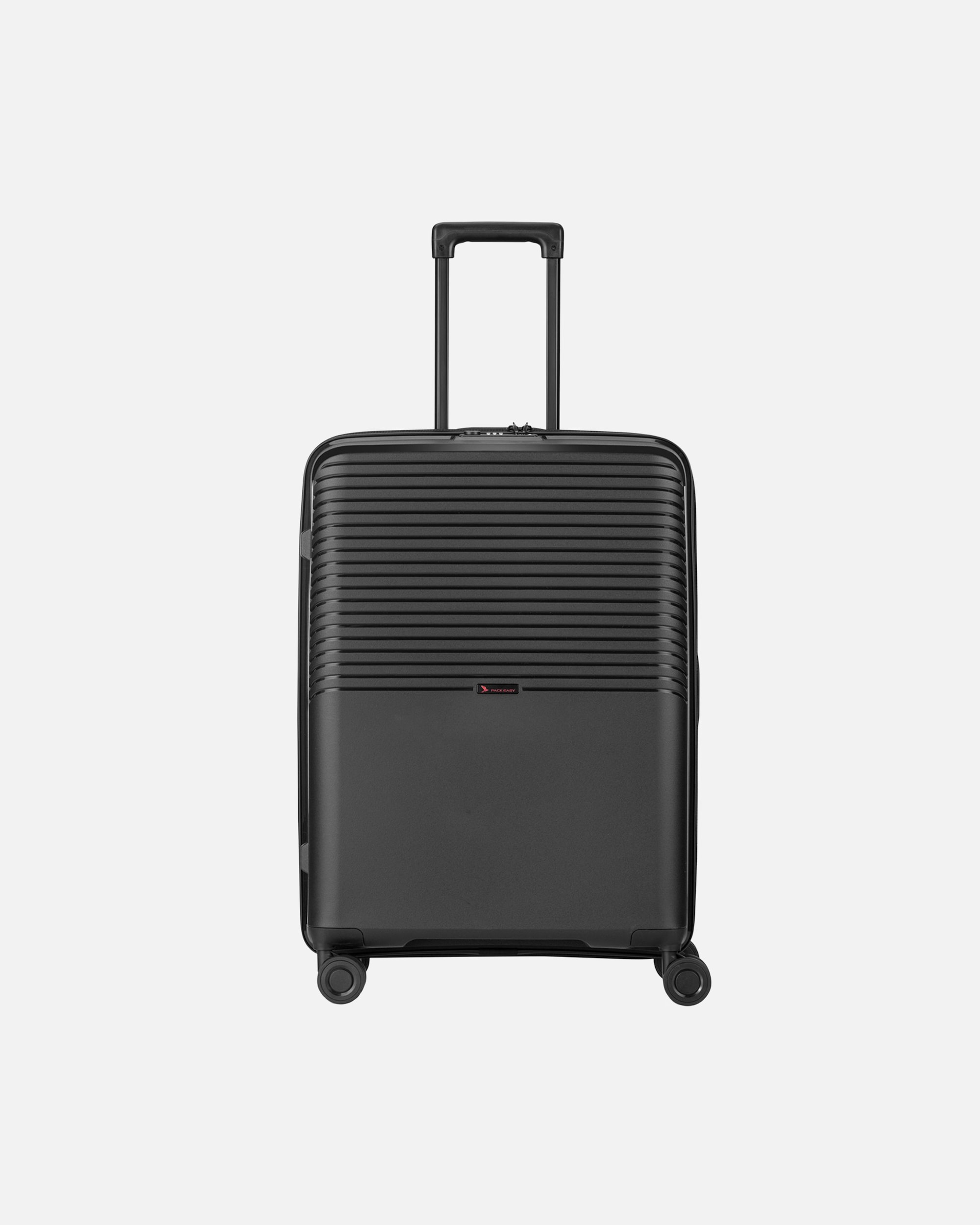 Trolley für Männlich Pack Easy Jet 4 Rollen Trolley 64 cm mit Dehnfalte schwarz