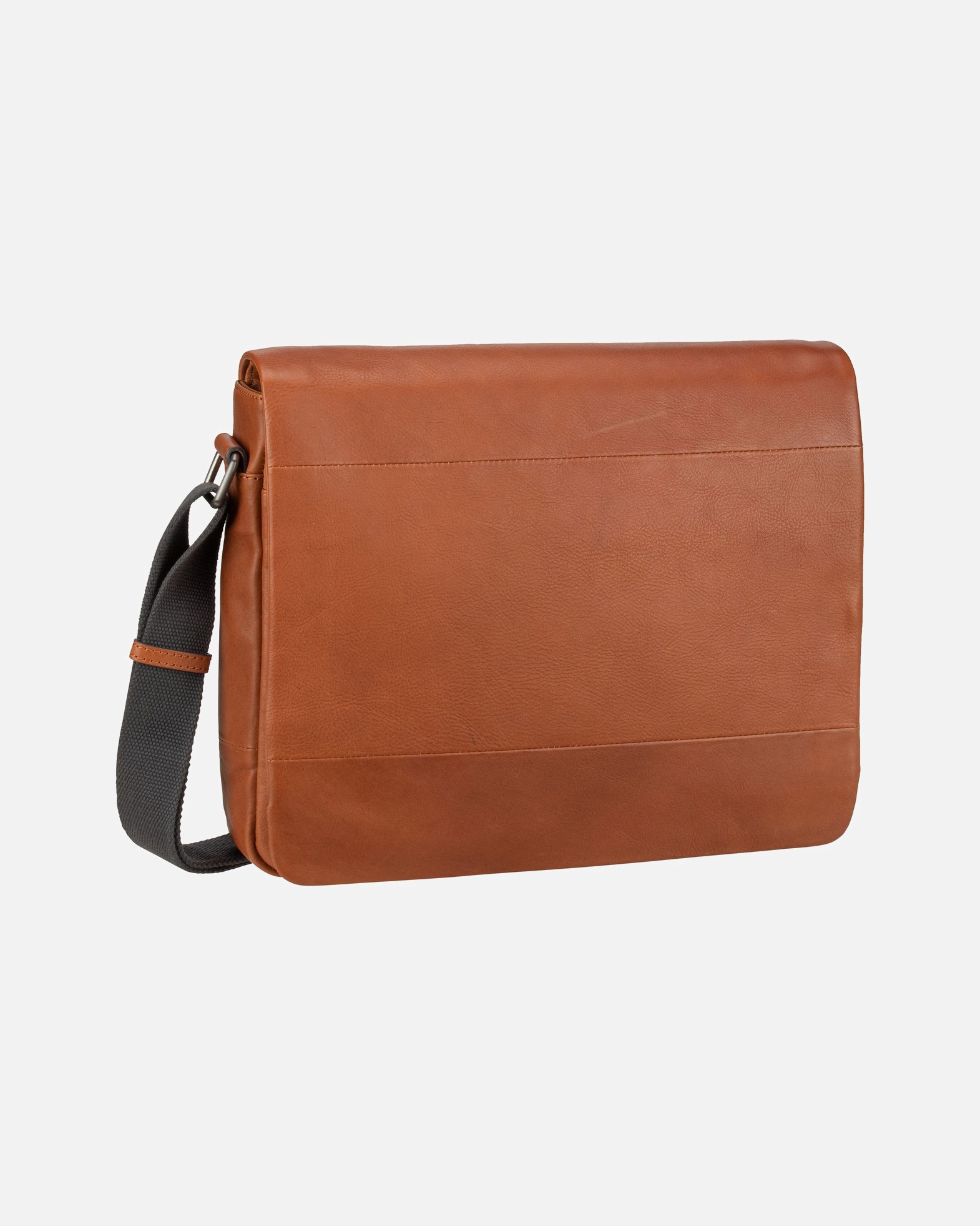 Umhängetasche für Männlich Leonhard Heyden Hamburg Messenger Leder 32 cm Laptopfach cognac