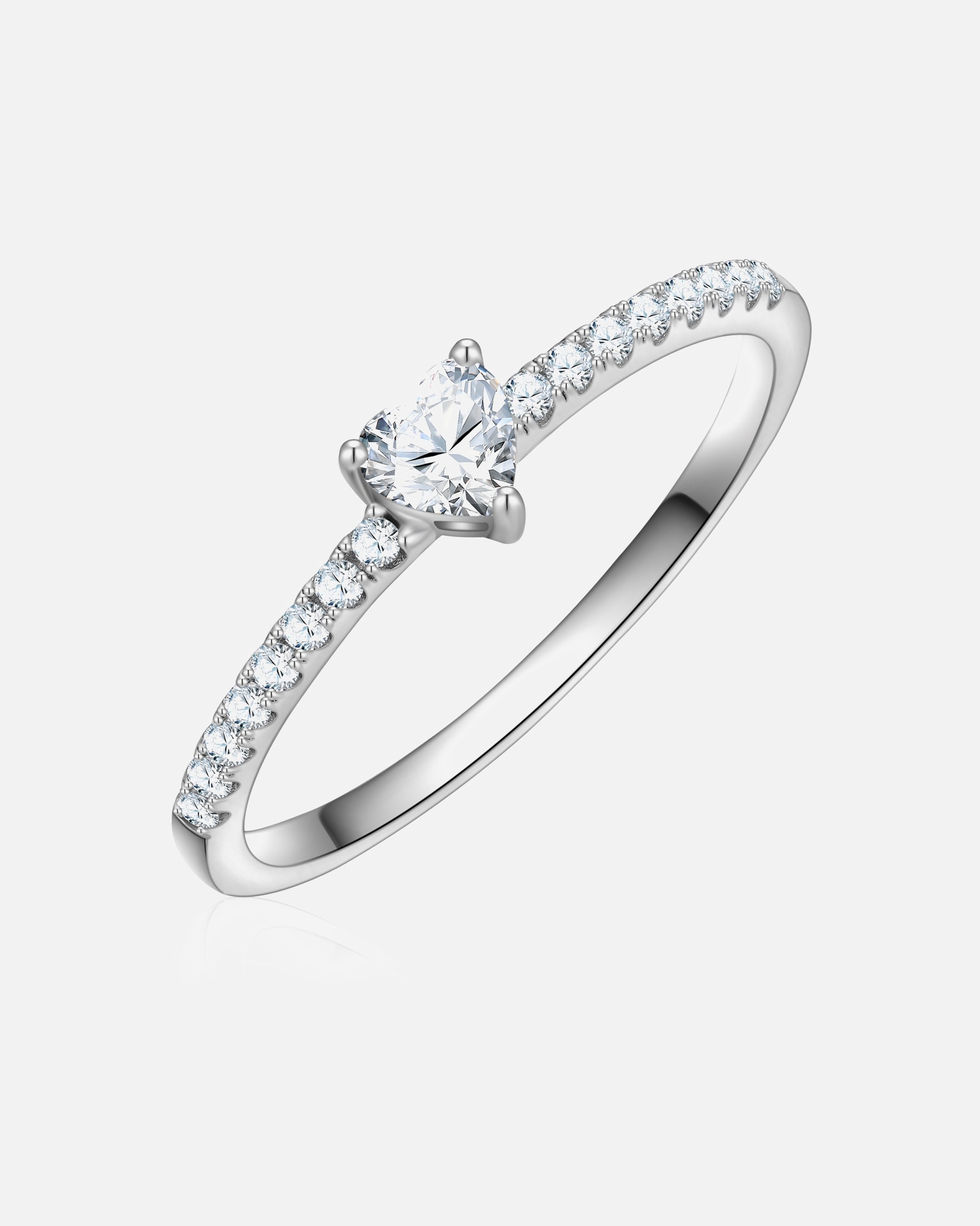 Bague for FemmeTrilaniBague Cœur en Argent Sterling en argent avec Zirconium54
