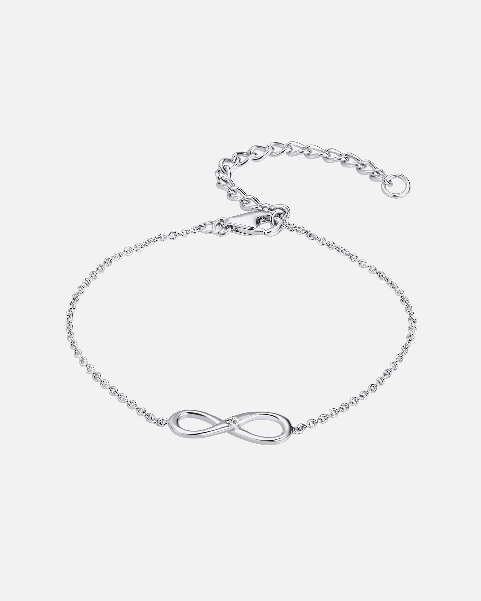 Bracelet for FemmeBracelet Infinity Argent sterling Diamant en Argent16,0 cm Basislänge + 5,0 cm Verlängerung