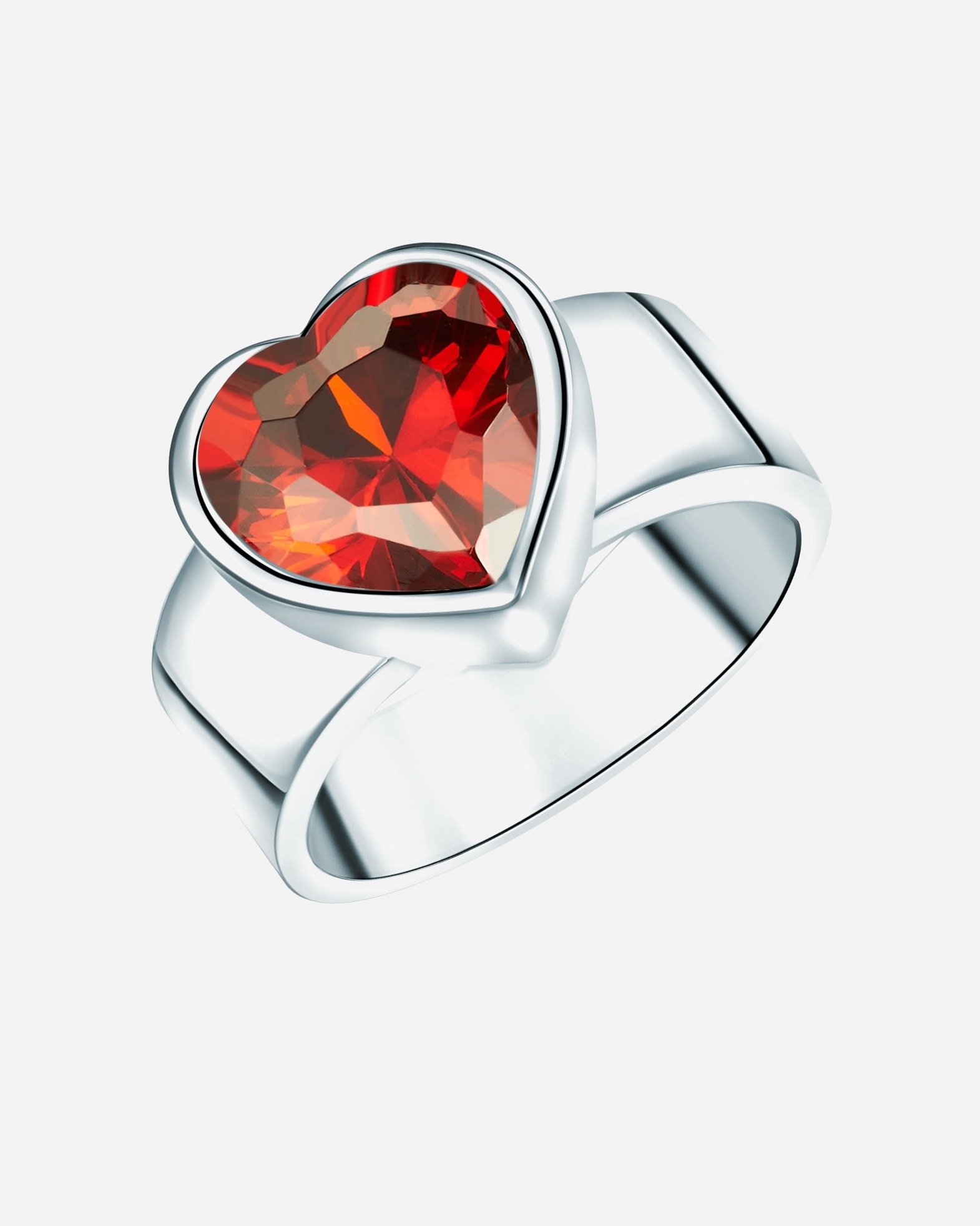 Bague for FemmeBague en argent Coeur Argent sterling Oxyde de zirconium (CZ) en Argent56