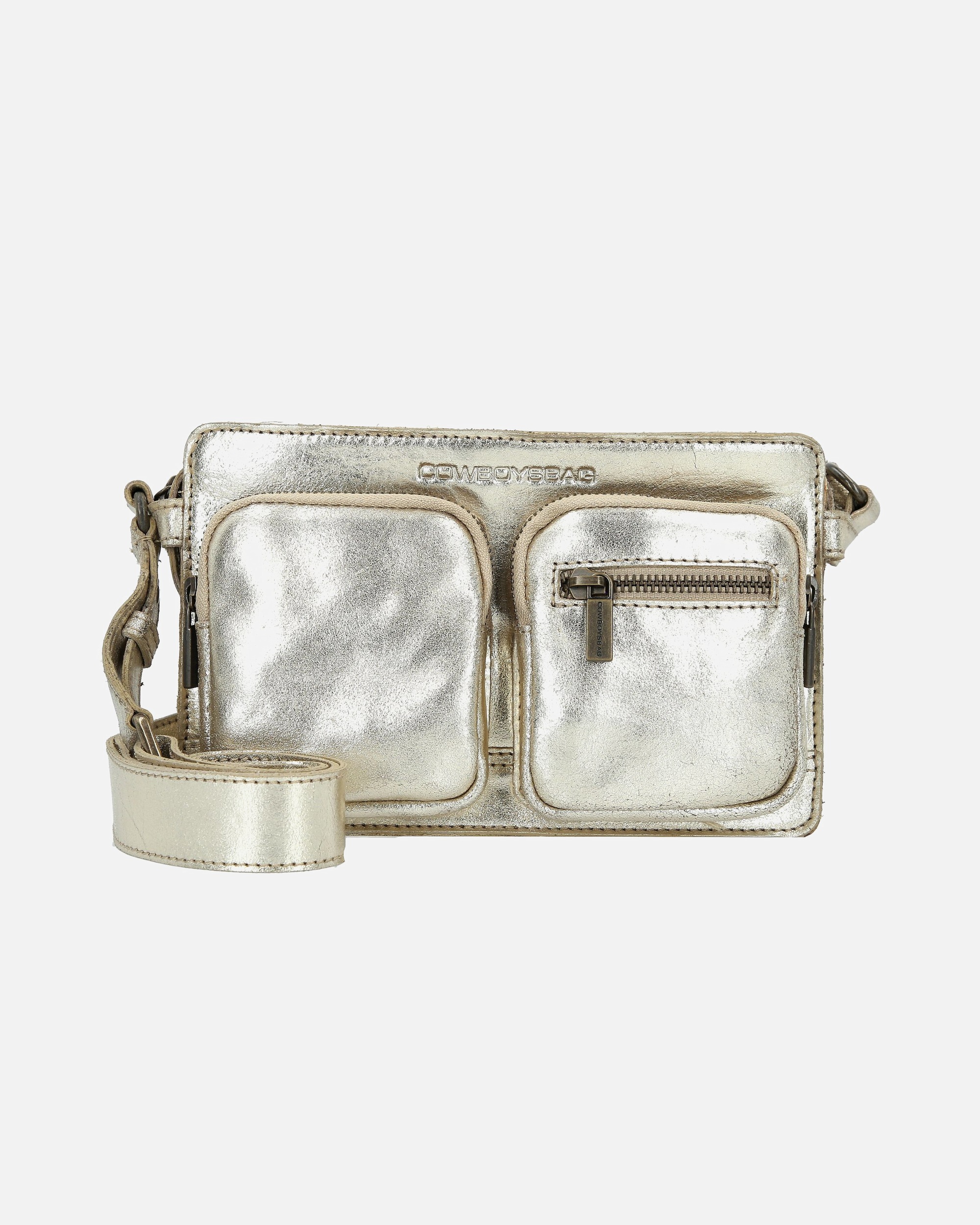 Clutch für Weiblich Cowboysbag Glam Umhängetasche gold