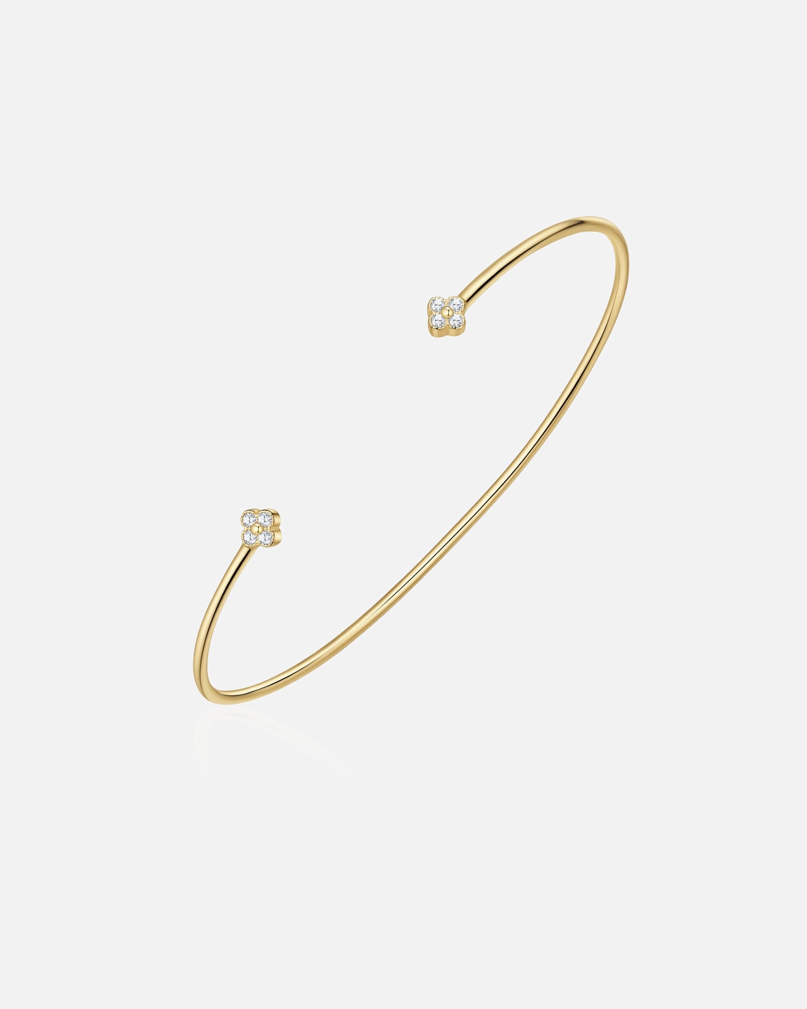 Armreif für Weiblich Glanzstücke München Armreif aus Sterling Silber in gelbgold mit Zirkonia 17,0 cm, flexibel einstellbar