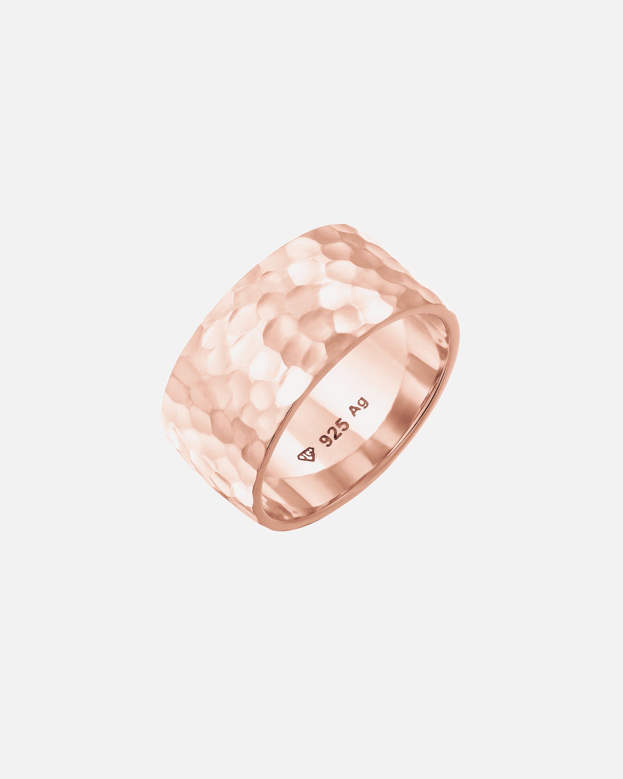 Bague for FemmeElliFemmes Bande Basique Martelé en Argent Sterling 92556