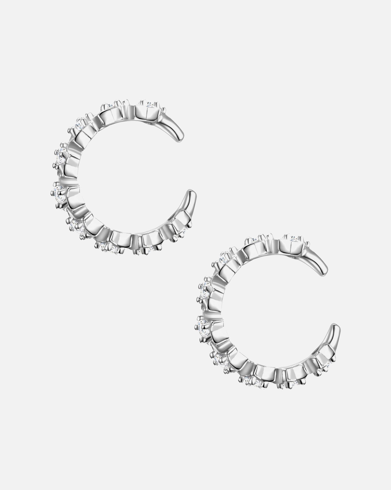 Boucle d'oreilles for FemmeGlanzstücke MünchenManchette d'oreille en argent Étoiles Argent sterling Oxyde de zirconium (CZ) en Argent11,1 mm