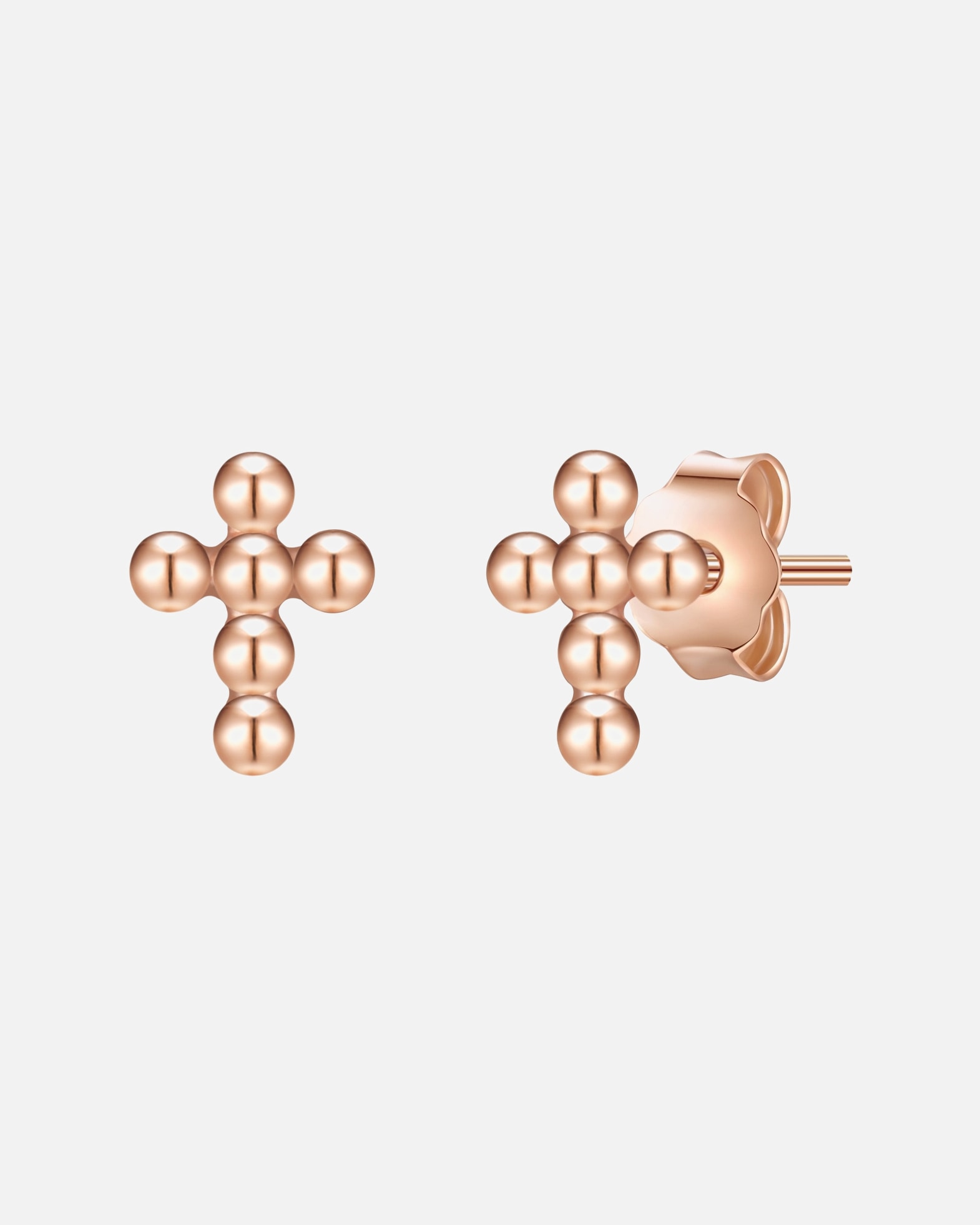 Ohrringe für Weiblich Glanzstücke München Ohrstecker Kreuz Sterling Silber in Roségold 6,3 mm