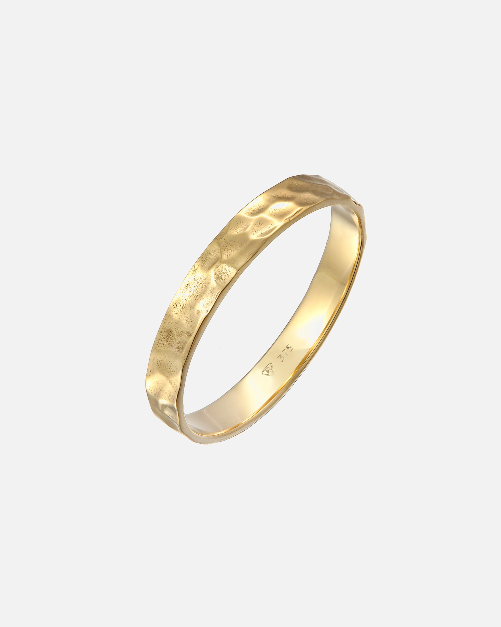 Ring für Männlich KUZZOI Bandring Herrenring Gehämmert 375er Gelbgold 62