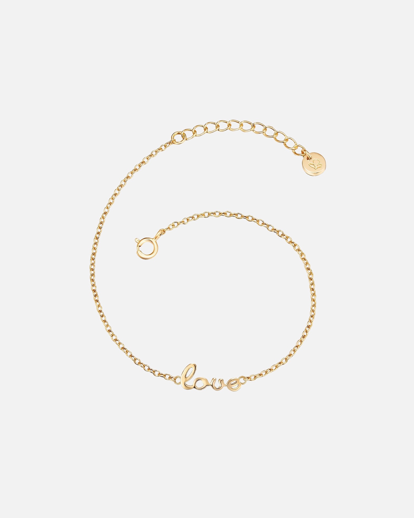 Bracelet for FemmeBracelet en argent Love Argent sterling en Or jaune17,0 cm Basislänge + 3,0 cm Verlängerung