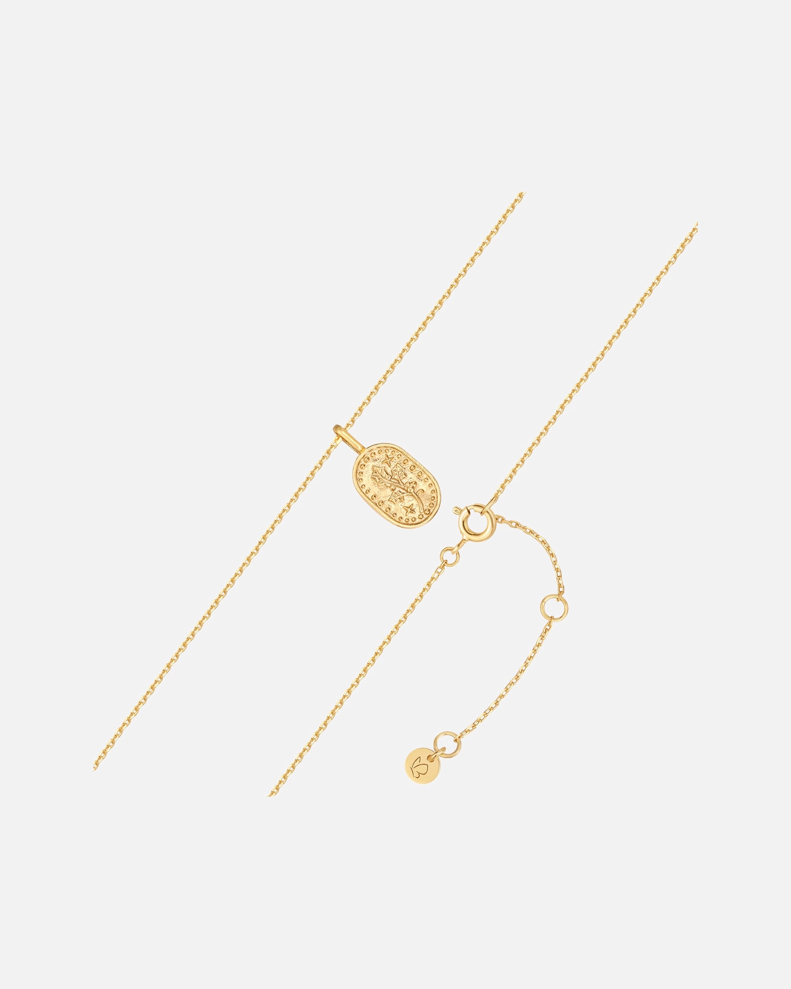 Collier for FemmeGlanzstücke MünchenChaîne Fleur de naissance de décembre Houx en Argent sterling en Or jaune40,0 cm Basiskette + 5,0 cm Verlängerung