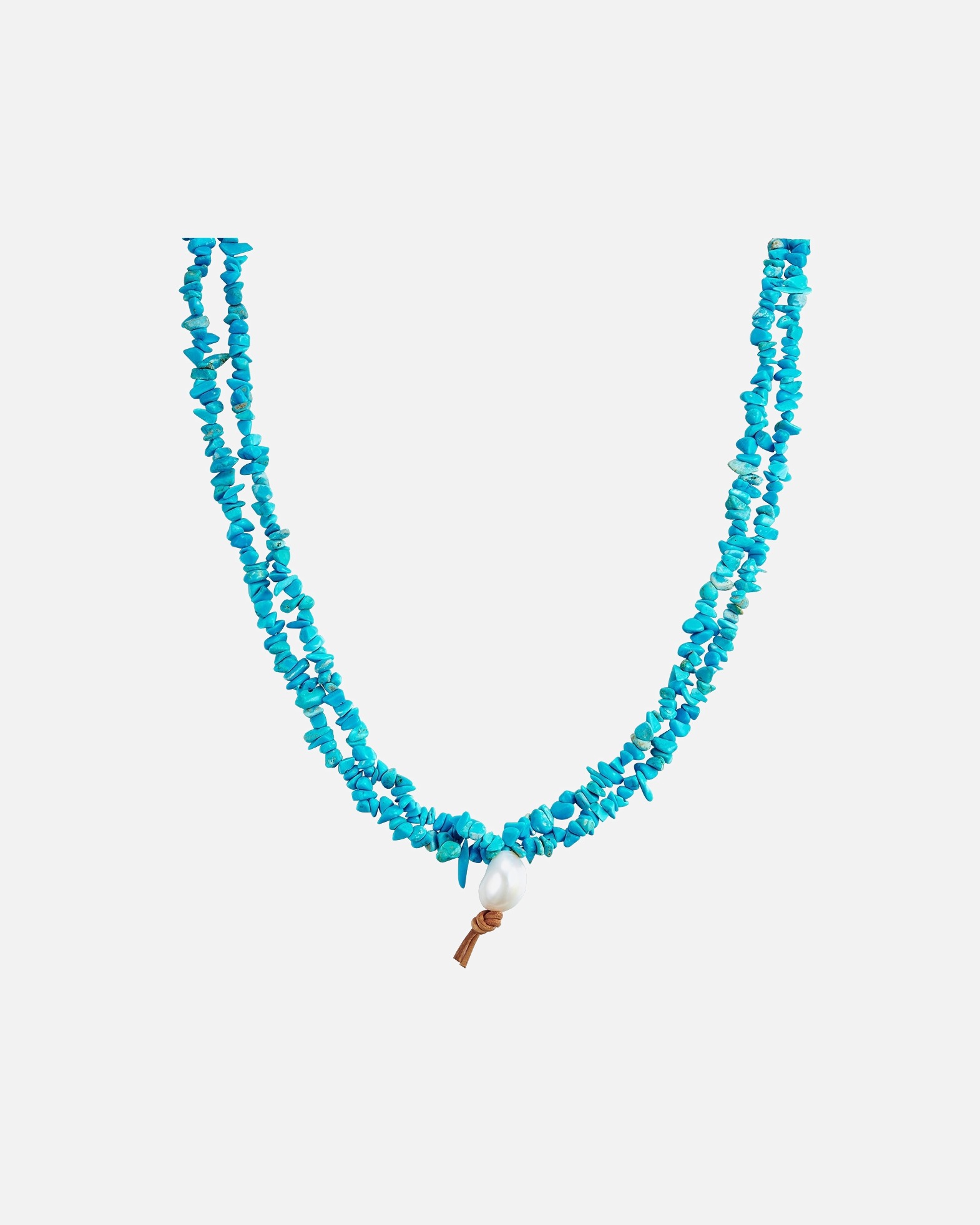Collier for FemmeCollier de pierres précieuses Turquoise reconstituée Turquoise reconstituée Perle de culture d'eau douce en Turquoise45,0 cm