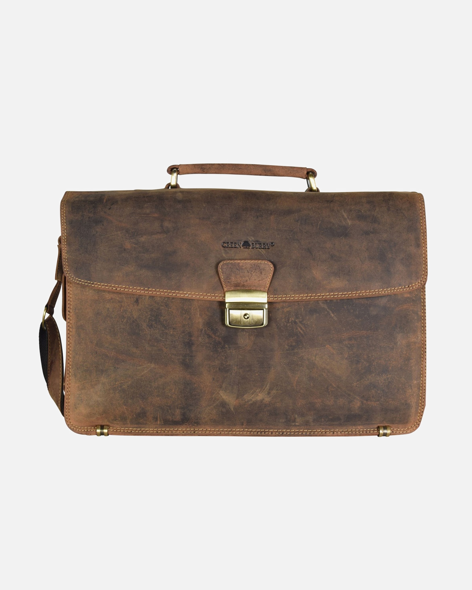 Sac pour ordinateur portable for HommeGreenburryPorte-documents Vintage en cuir 40 cm pour ordinateur portablebraun