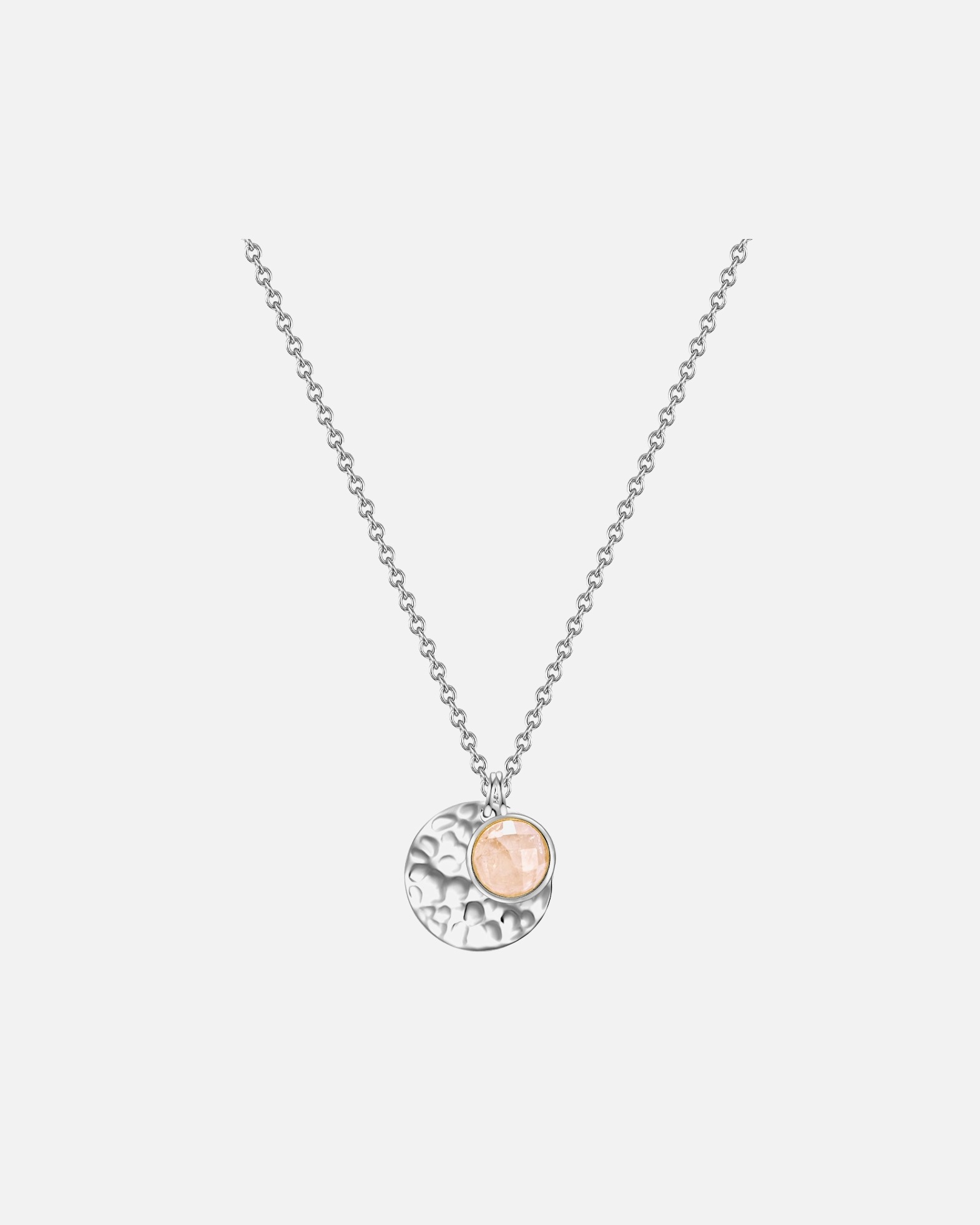 Collier for FemmeCollier en argent Cercle Argent sterling Quartz rose en Argent40,0 cm Basiskette + 5,0 cm Verlängerung