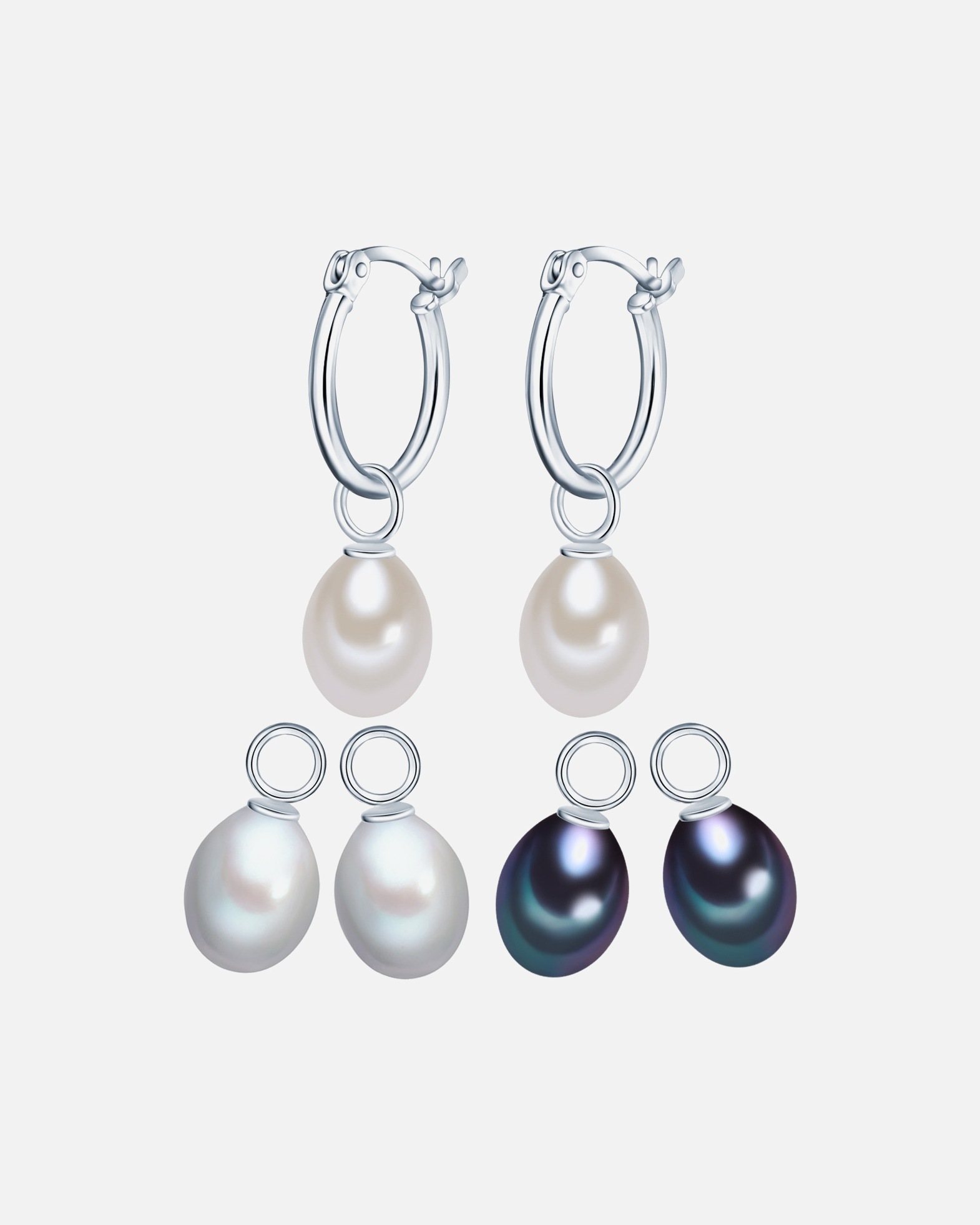 Créoles for FemmeCréoles en perle Argent sterling Perle de culture d'eau douce en Argent30,0 mm