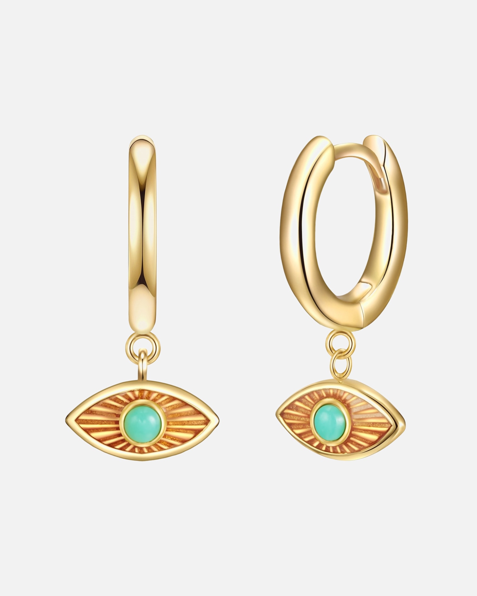 Créoles for FemmeGlanzstücke MünchenCréoles en argent Œil omniscient Argent sterling Jade en Or jaune18,2 mm