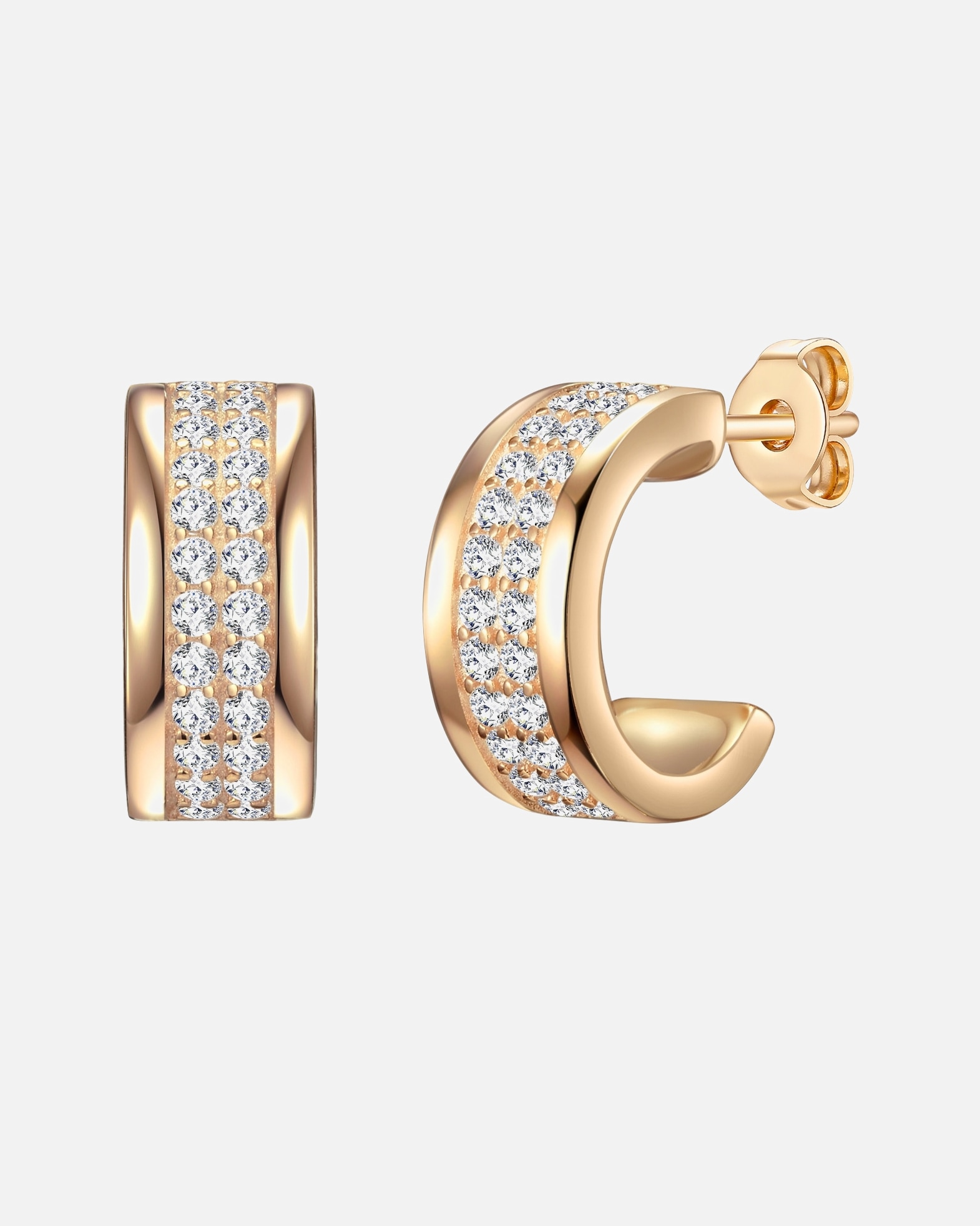 Boucle d'oreilles for FemmeRafaela DonataCréoles en argent Argent sterling Oxyde de zirconium (CZ) en Argent14,4 mm