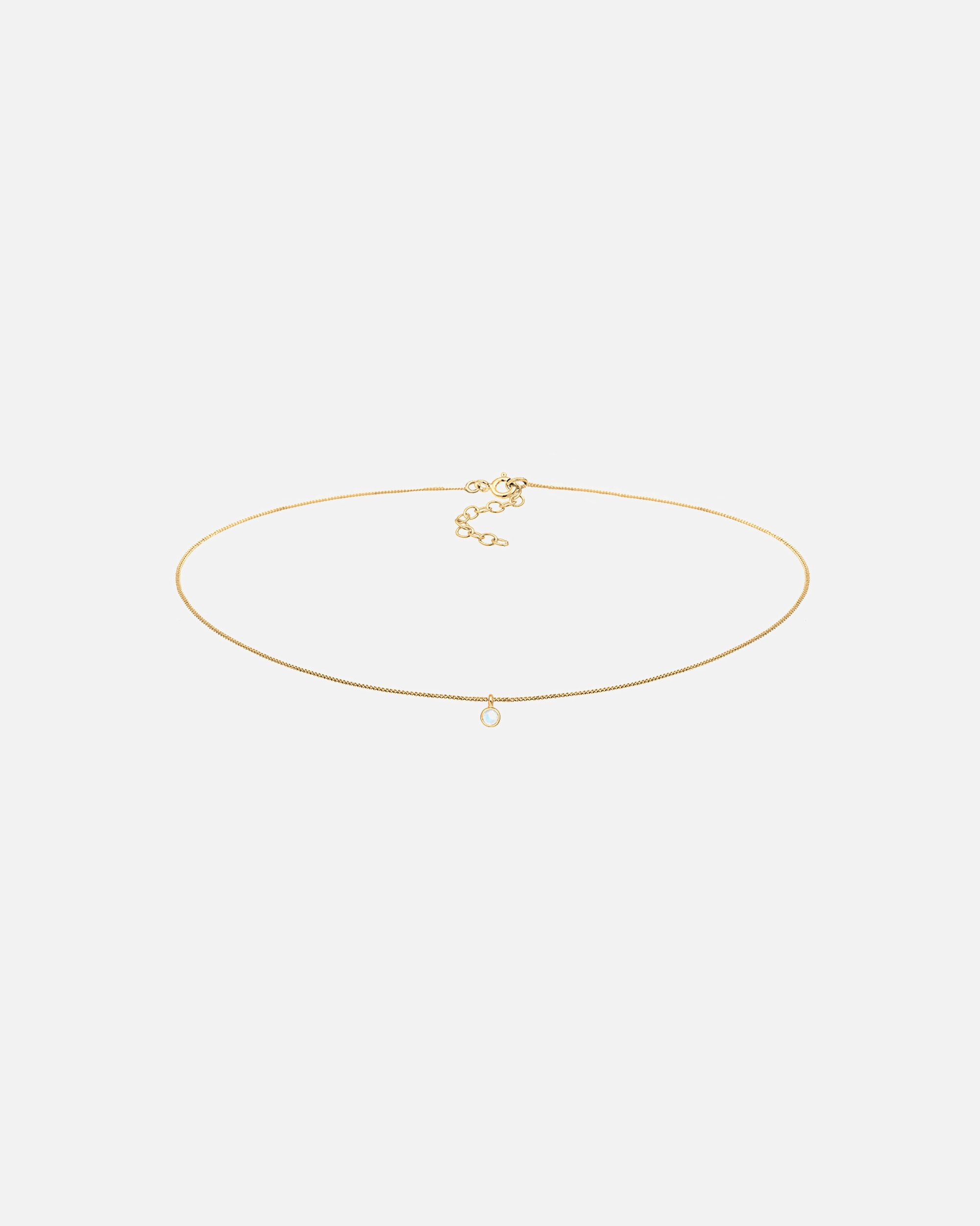 Halskette für Weiblich Elli Choker Mondstein Anhänger Basic Trend 925 Silber goldfarben