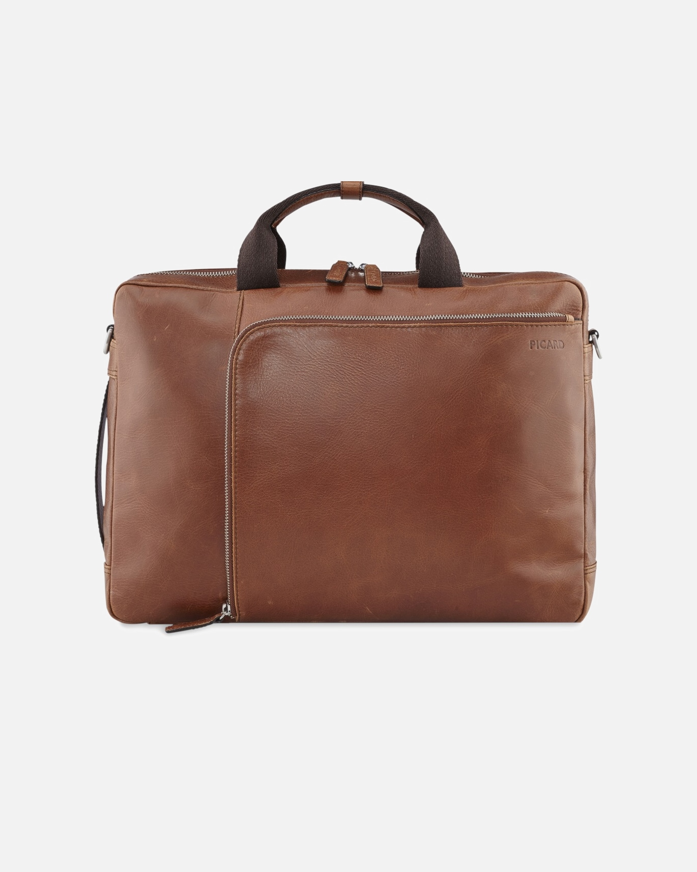 Tasche für Männlich Picard Buddy Aktentaschen Messenger Leder 42 cm Laptopfach cognac
