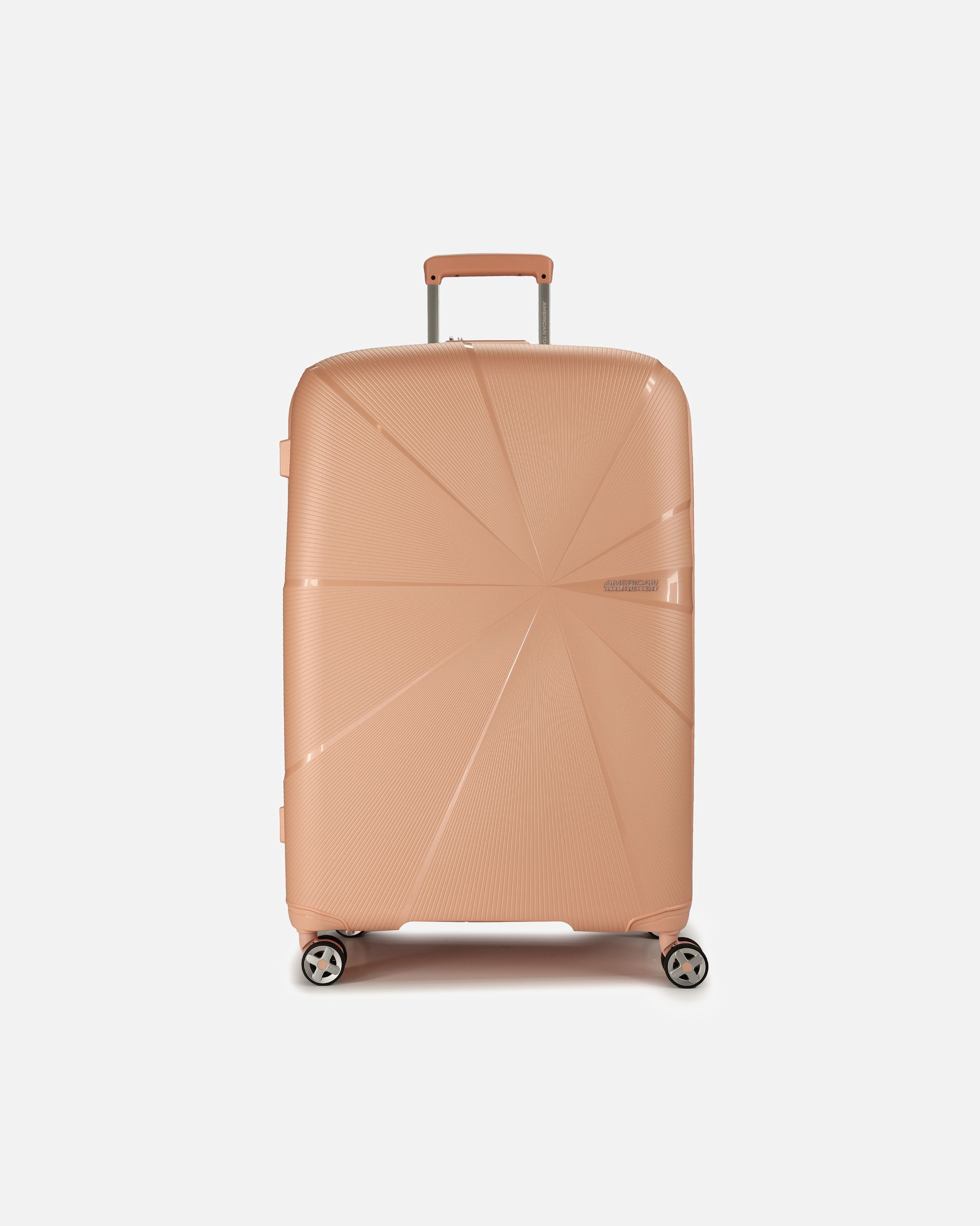 Valise trolley for HommeAmerican TouristerStarvibe 4 roulettes Trolley 77 cm avec soufflet d'extensionmetallic peach