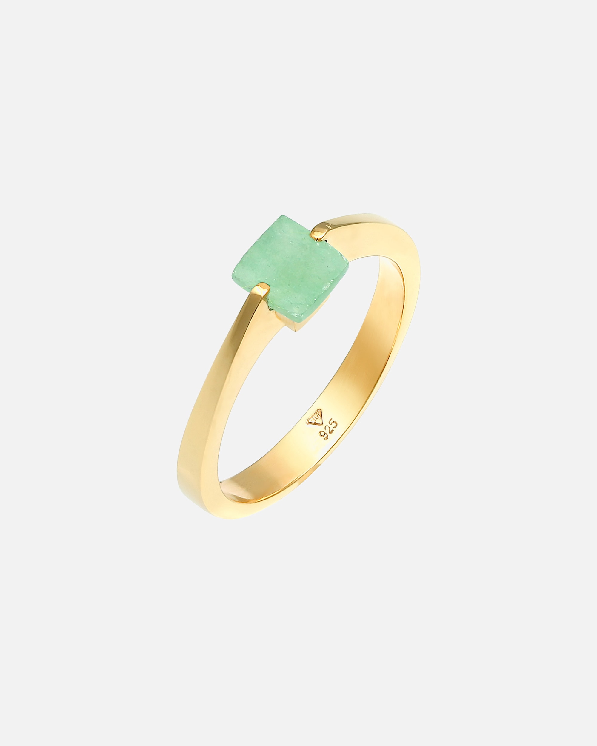 Bague for FemmeElli PREMIUMElli PREMIUM Bague Femmes Classique Pyramide Élégante avec Jade pierres précieuses en argent sterling 925 plaqué or62
