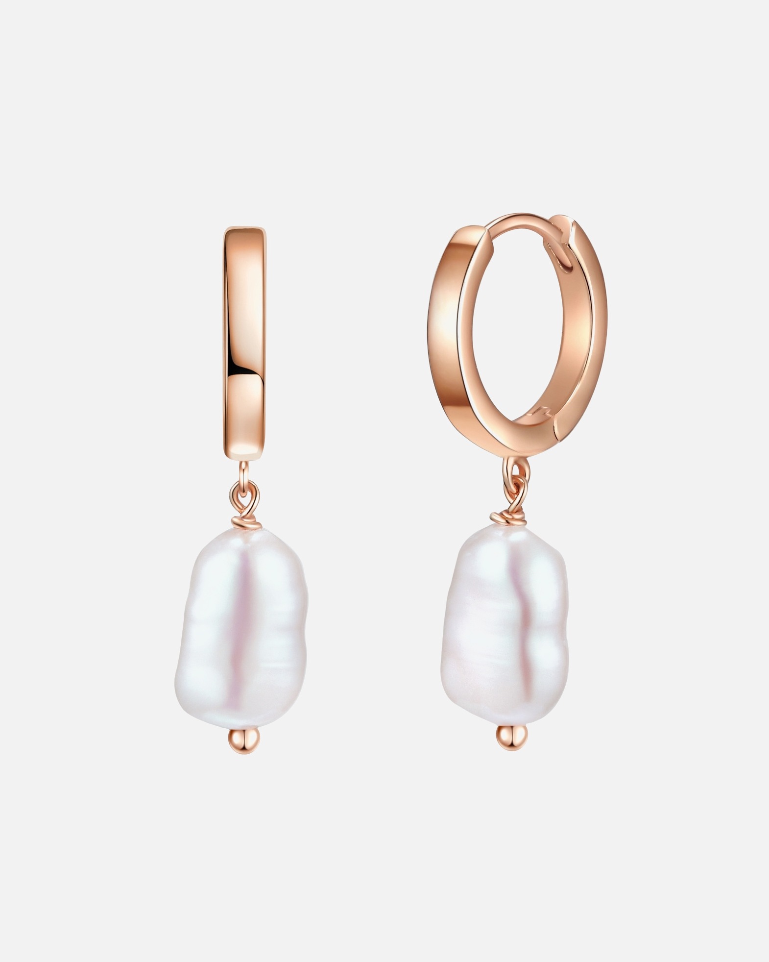 Créoles for FemmeCréoles en argent Argent sterling Perle de culture d'eau douce en Or rose30,7 mm