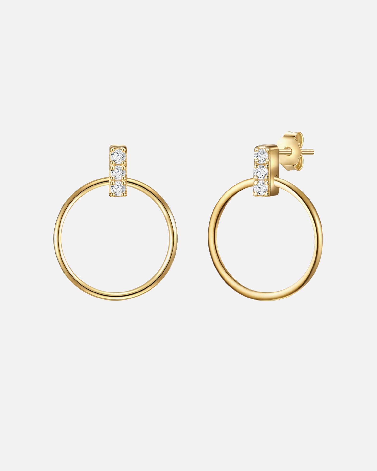 Boucle d'oreilles for FemmeGlanzstücke MünchenBoucles d'oreille en argent Argent sterling Oxyde de zirconium (CZ) en Or jaune16,5 mm