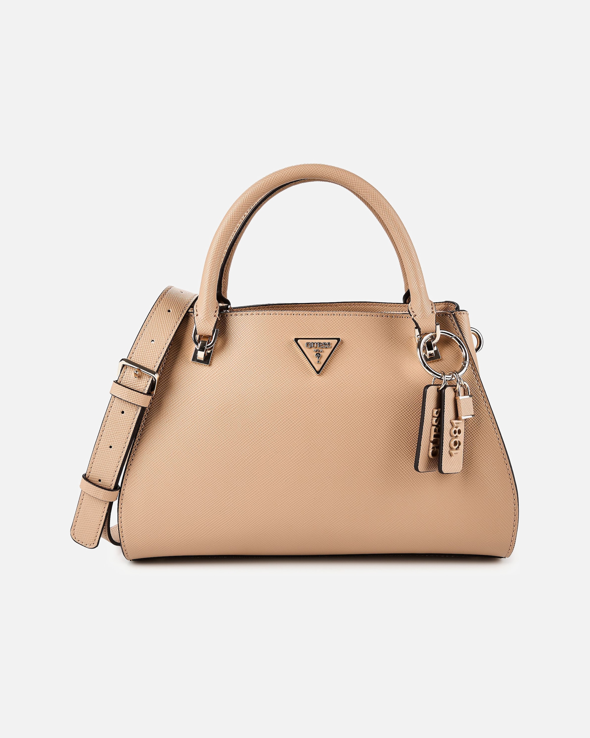 Handtasche für Weiblich Guess Noelle II Henkeltasche beige