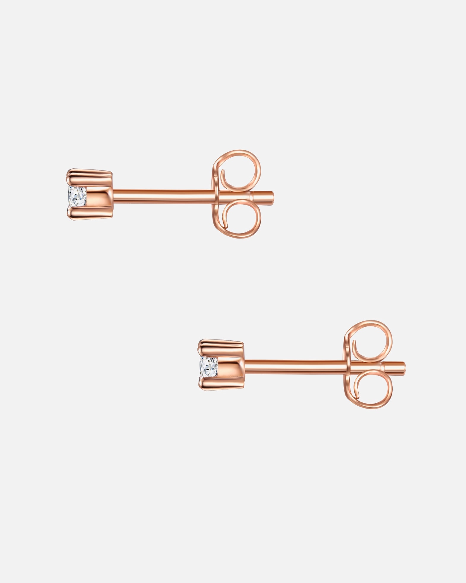 Boucle d'oreilles for FemmeGlanzstücke MünchenPuces d'oreilles en argent Argent sterling Oxyde de zirconium (CZ) en Or rose2,5 mm