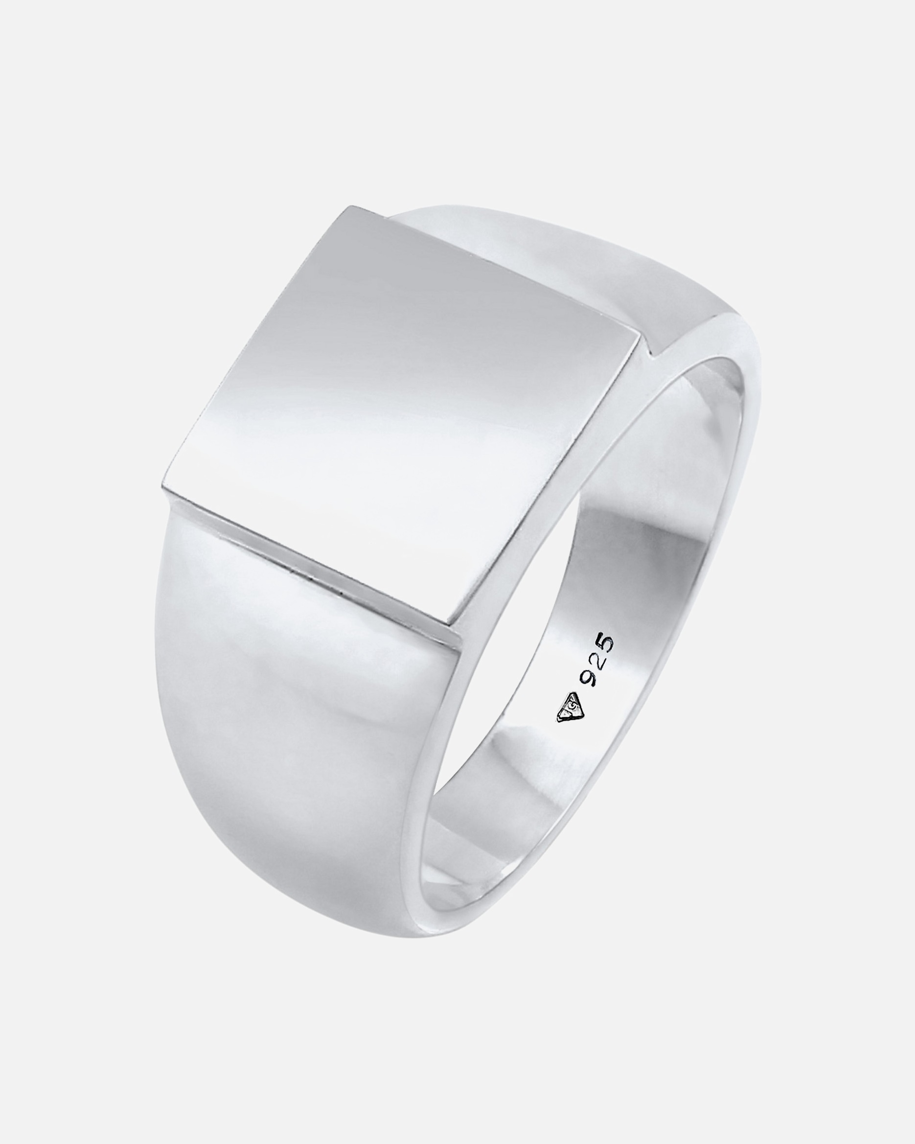 Ring für Männlich KUZZOI Siegelring Herren Rechteckig Glanz 925 Silber 56