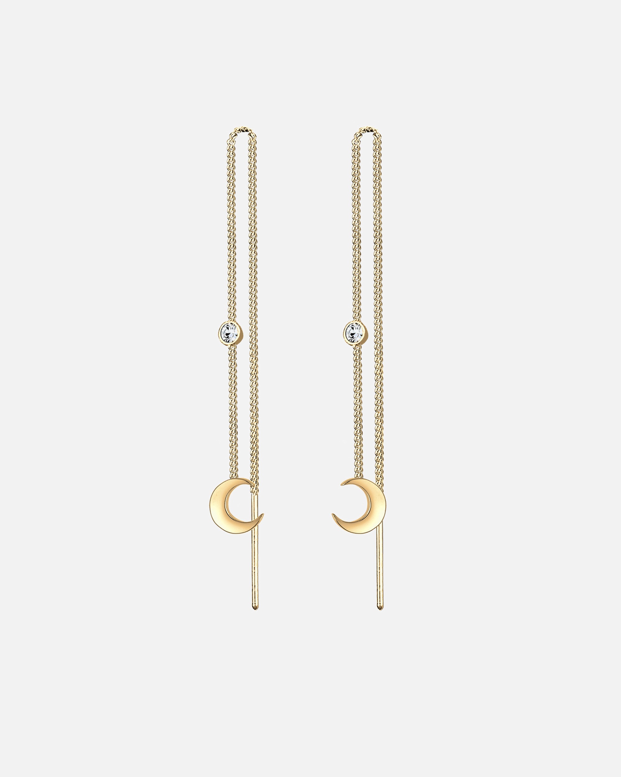 Ohrringe für Weiblich Elli Halbmond Sichel 925 Silber, mit Kristallen von Swarovski® goldfarben