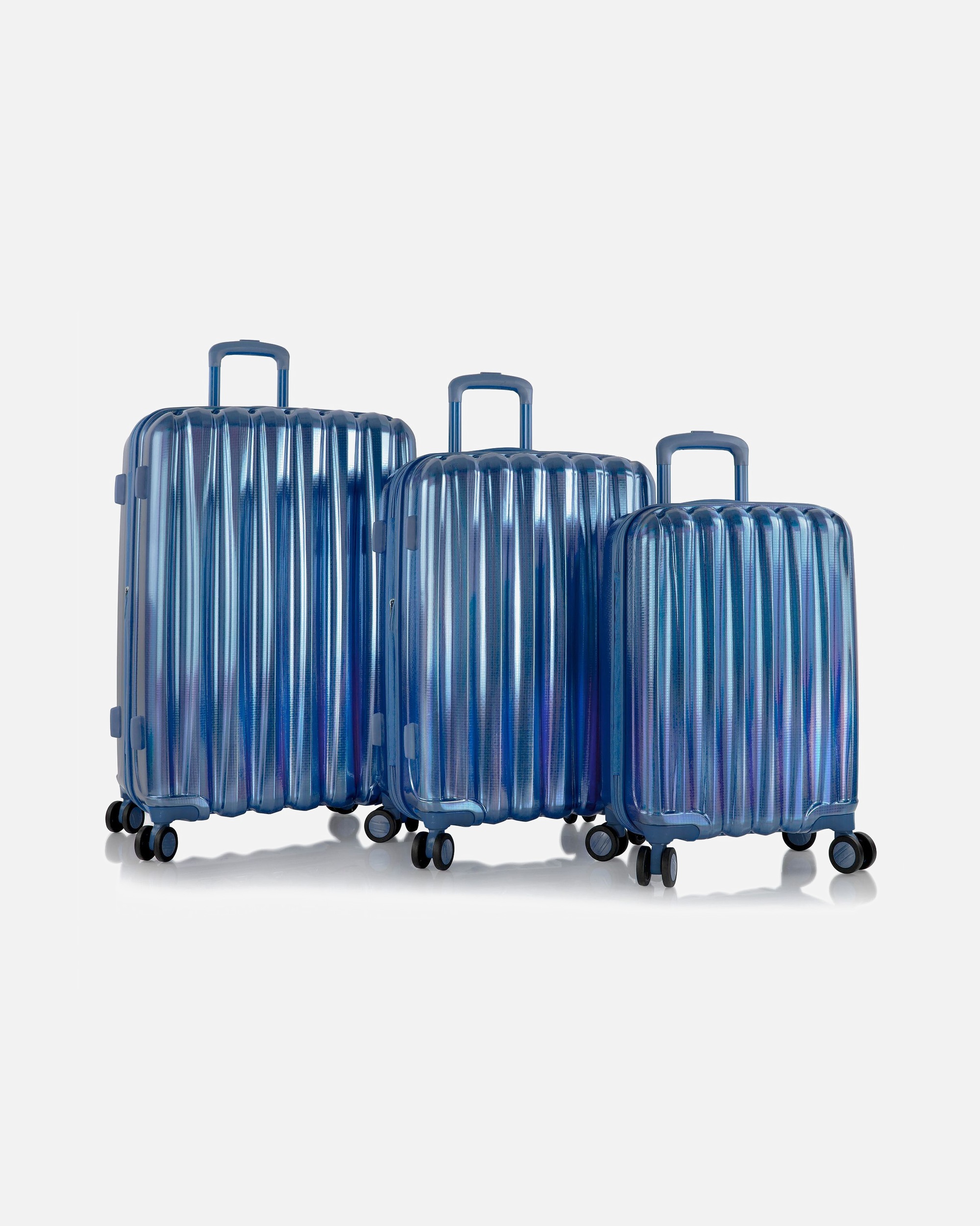 Koffer für Männlich Heys Astro 4 Rollen Kofferset 3-teilig mit Dehnfalte blue