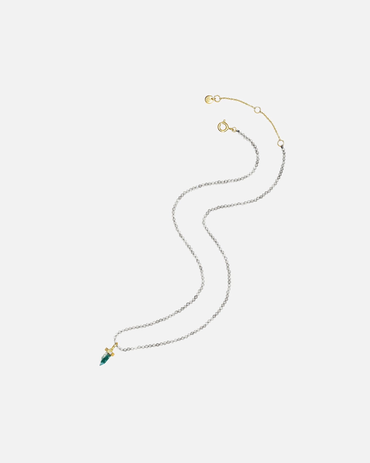 Collier for FemmeGlanzstücke MünchenCollier en argent Labradorite Oxyde de zirconium (CZ) en Gris40,0 cm Basiskette + 5,0 cm Verlängerung