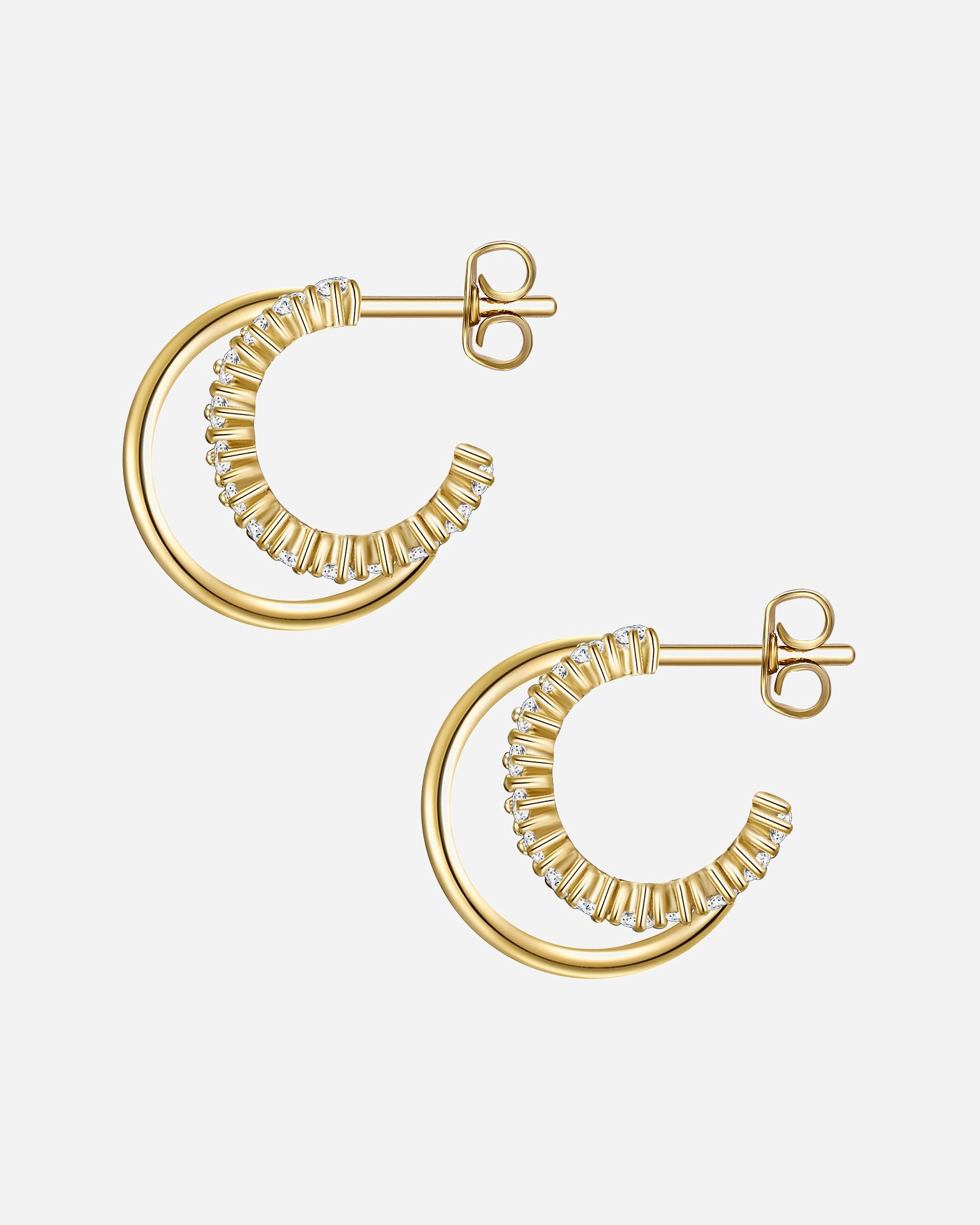 Boucle d'oreilles for FemmeGlanzstücke MünchenCréoles en argent Argent sterling Oxyde de zirconium (CZ) en Or jaune16,0 mm