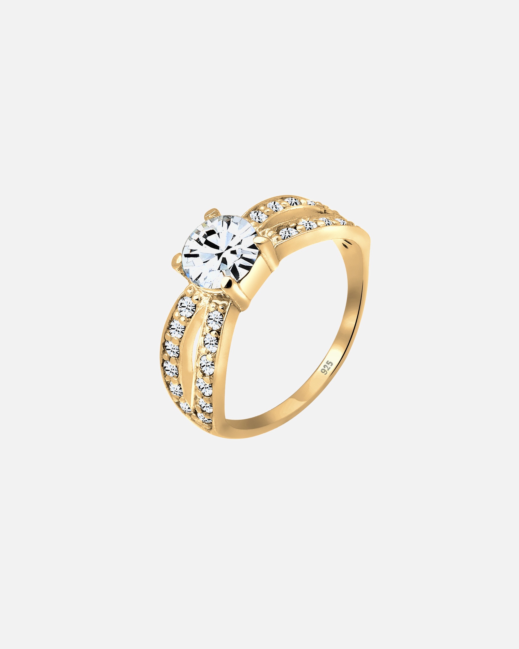 Ring für Weiblich Solitär Glamourös 925 Silber, mit Kristallen von Swarovski® 56