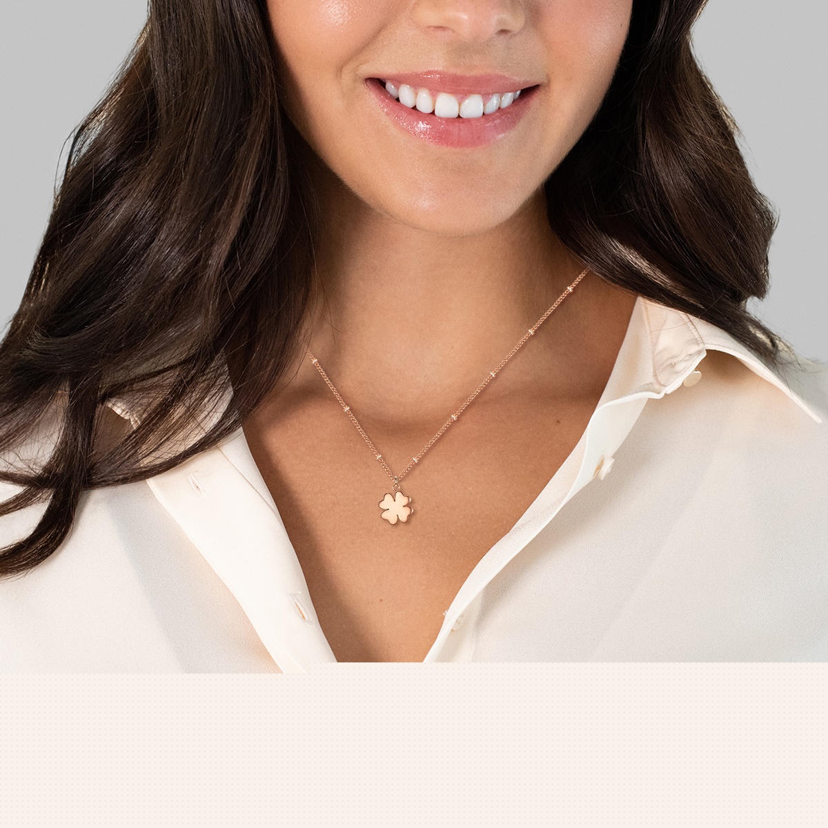 Collier for FemmeCollier en acier inoxydé Feuille de trèfle Acier inoxydable en Or rose40,0 cm Basiskette + 5,0 cm Verlängerung