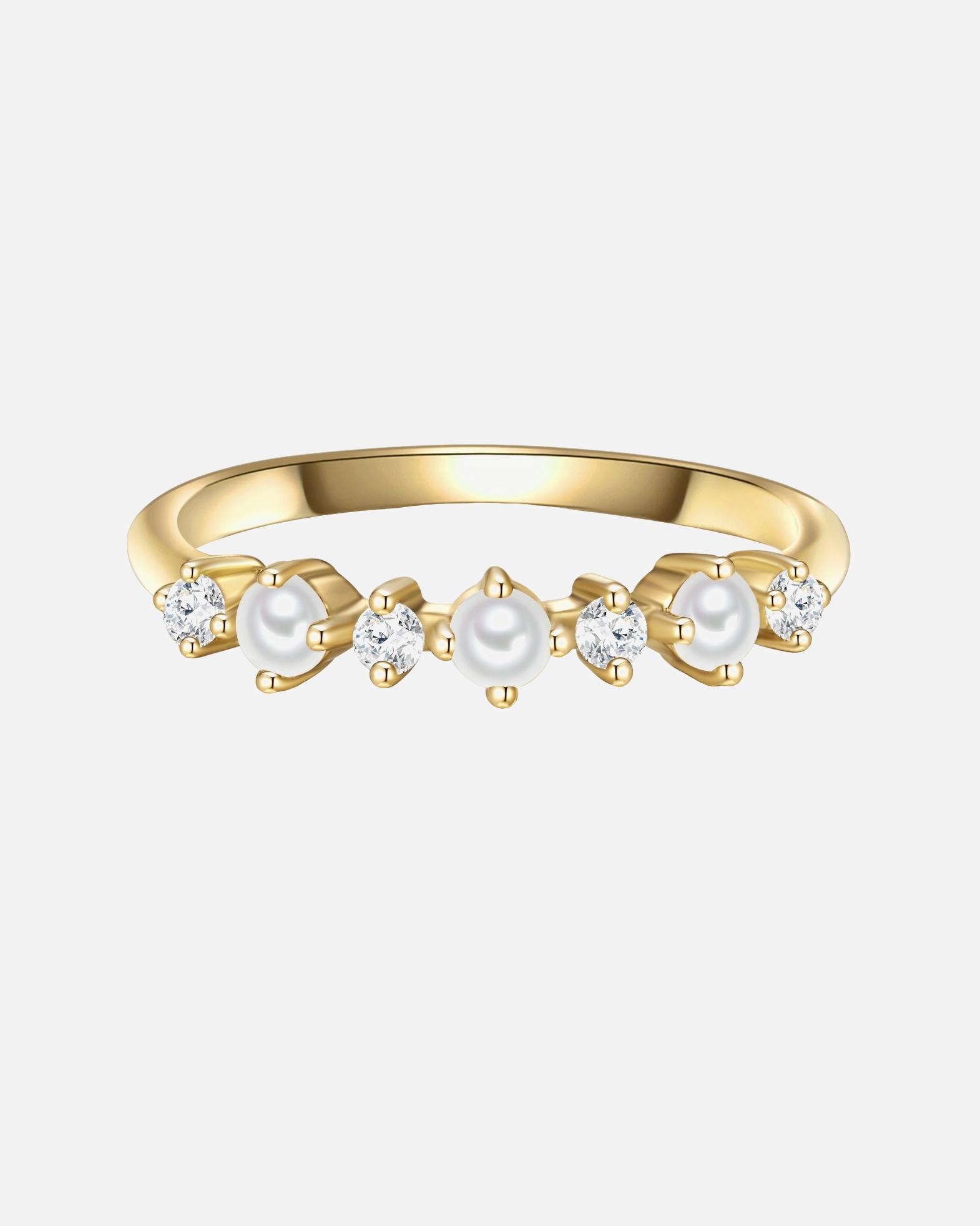 Bague for FemmeGlanzstücke MünchenBague en argent Argent sterling Oxyde de zirconium (CZ) Perle de culture d'eau douce en Or jaune48