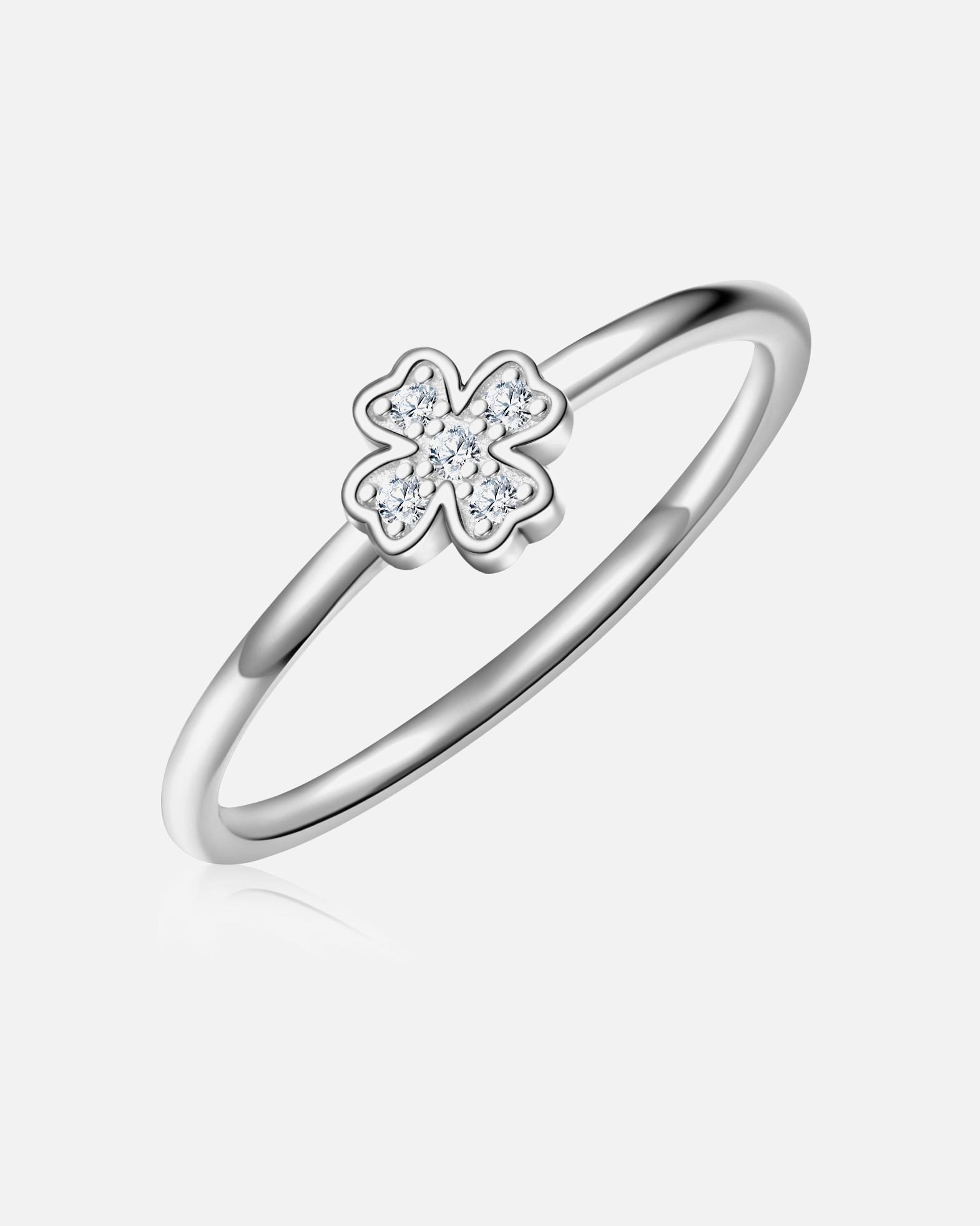 Bague for FemmeGlanzstücke MünchenBague Feuille de trèfle en Argent sterling en Argent58