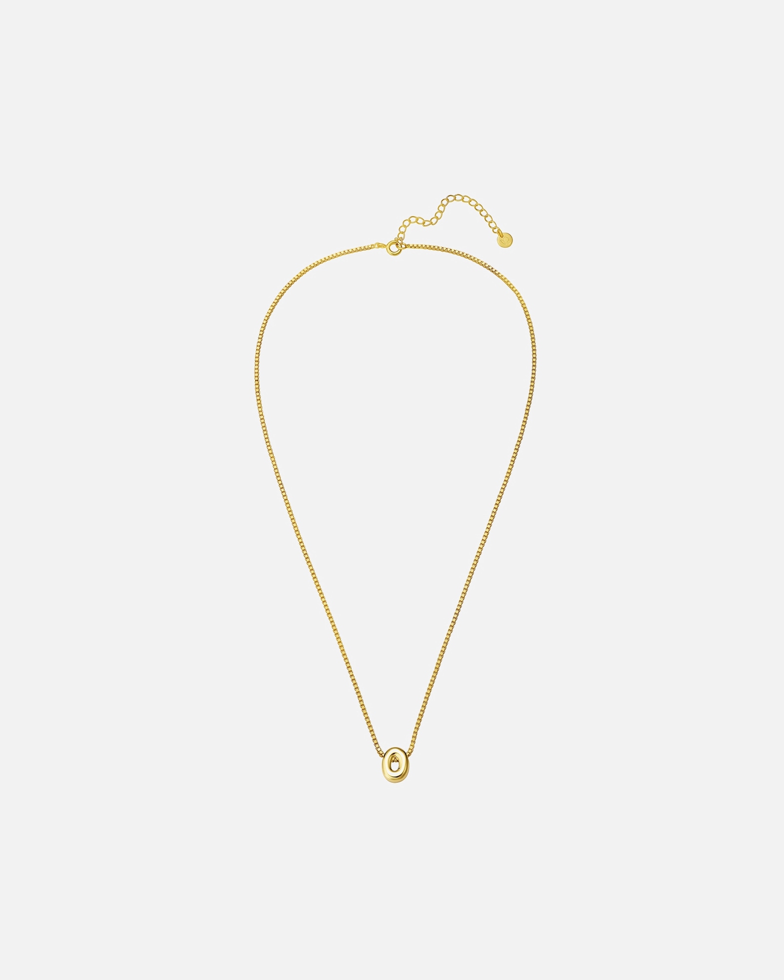 Halskette für Weiblich Glanzstücke München Halskette Buchstabe O aus Sterling Silber in gelbgold 40,0 cm Basiskette + 5,0 cm Verlängerung