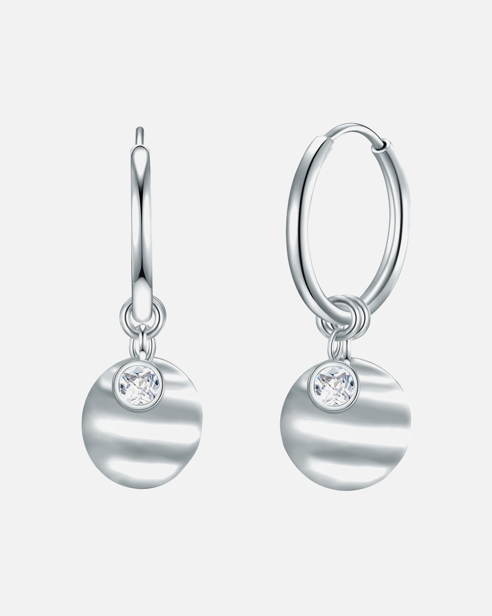 Créoles for FemmeCréoles en acier inoxydé Acier inoxydable Oxyde de zirconium (CZ) en Argent10,2/8,3 mm