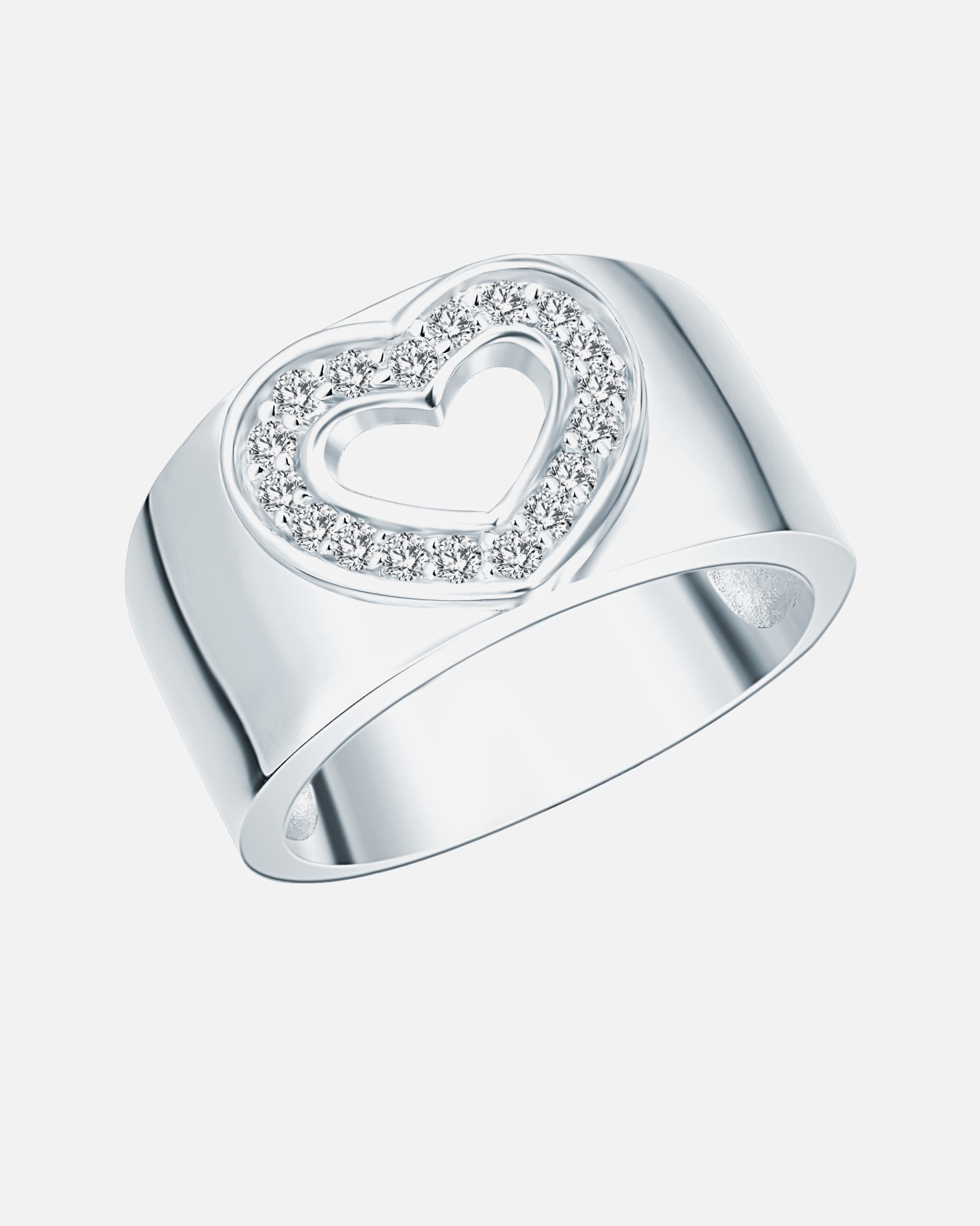 Bague for FemmeRafaela DonataBague en argent Coeur Argent sterling Oxyde de zirconium (CZ) en Argent58