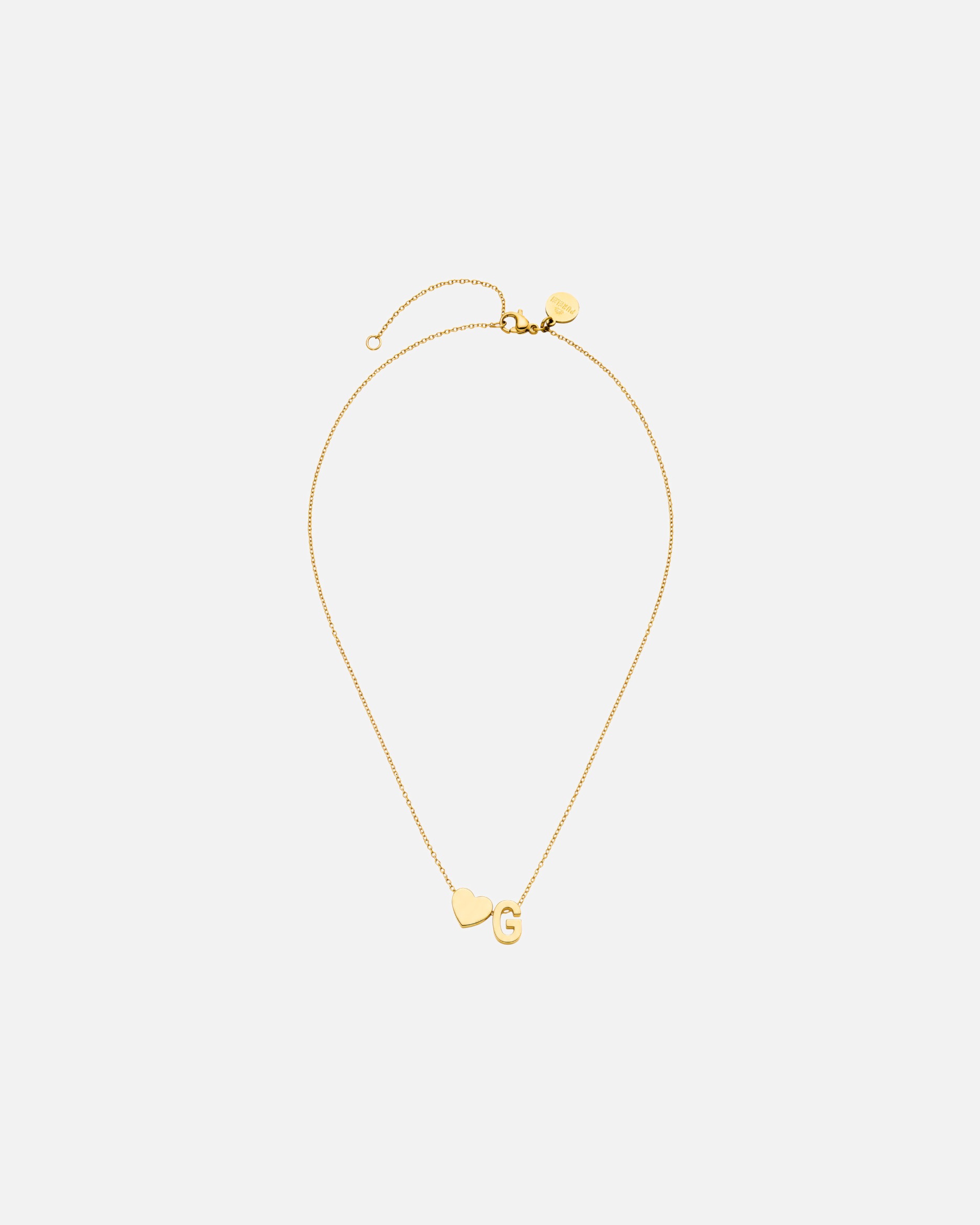Halskette für Unisex Purelei Letter Heart G Kette 100% Edelstahl Gold
