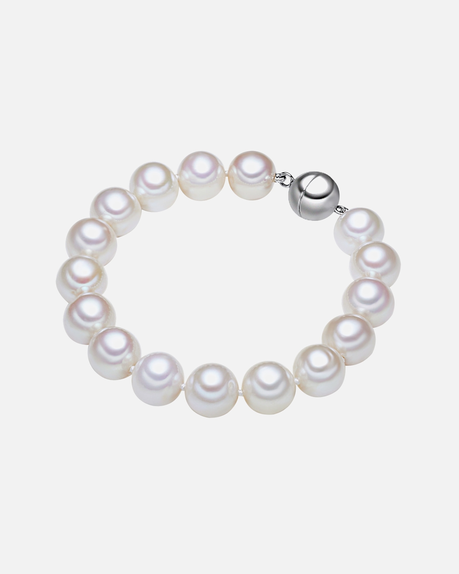 Armband für Weiblich Lulu & Jane Perlen-Armband aus Sterling Silber in Silber mit Süßwasser-Zuchtperle 21 cm