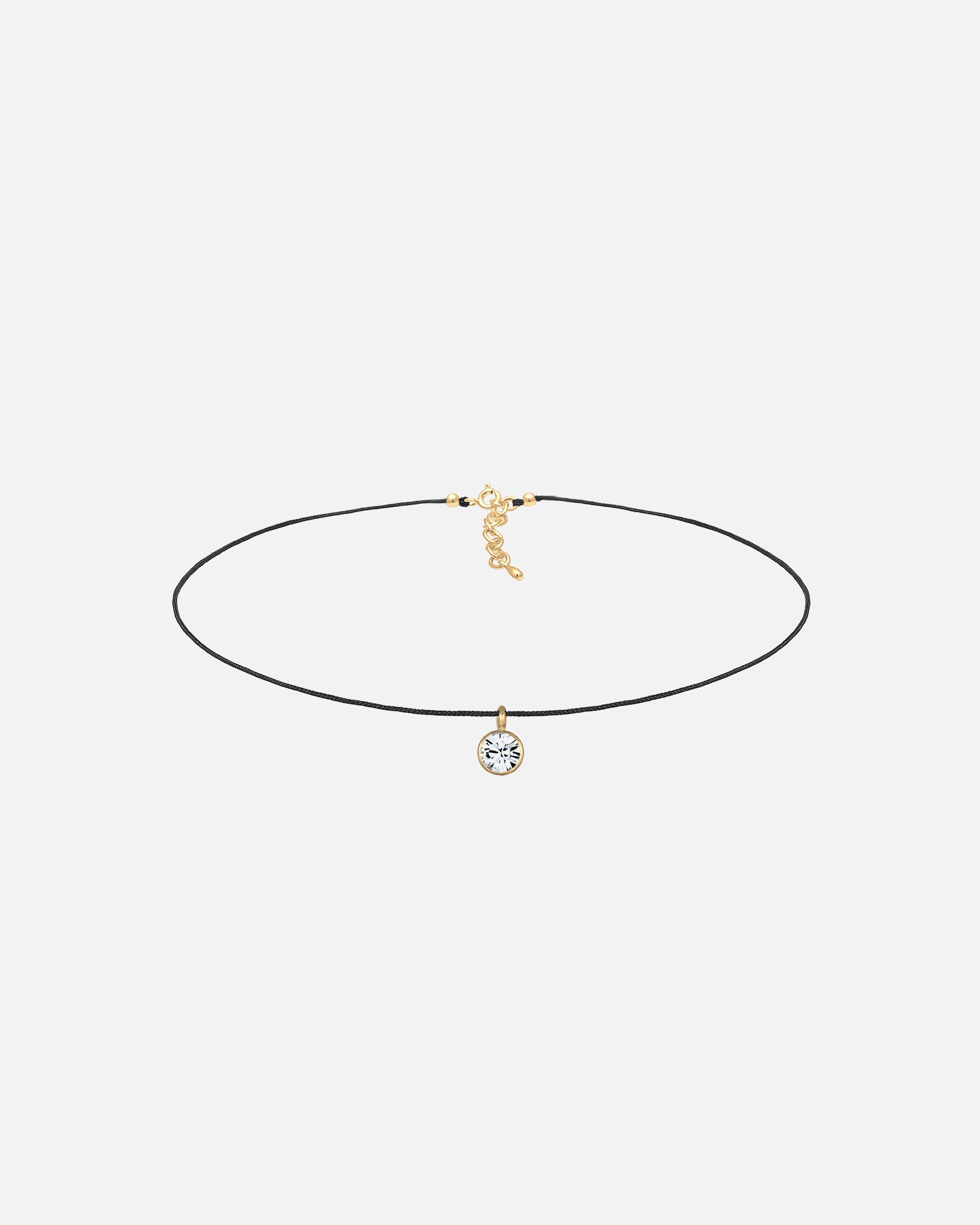 Collier for FemmeElliFemmes choker en nylon avec cristal en argent sterling 925goldfarben